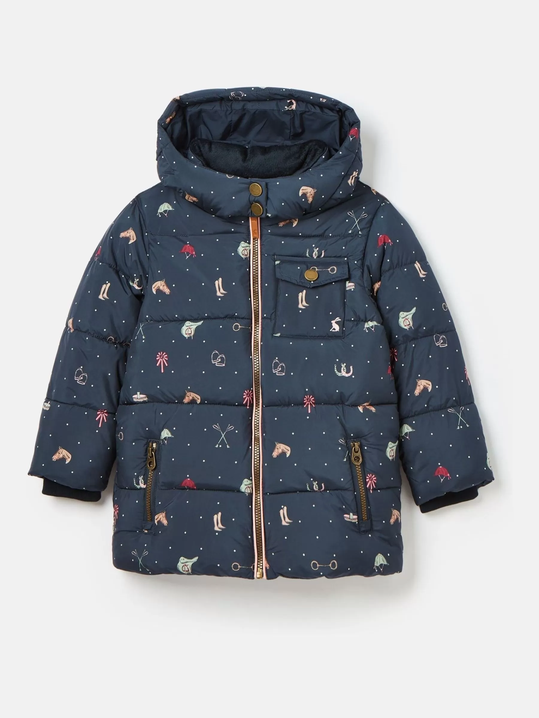 Joules Girls' Emmeline Blue Print Showerproof Coat BluePrint Best Sale