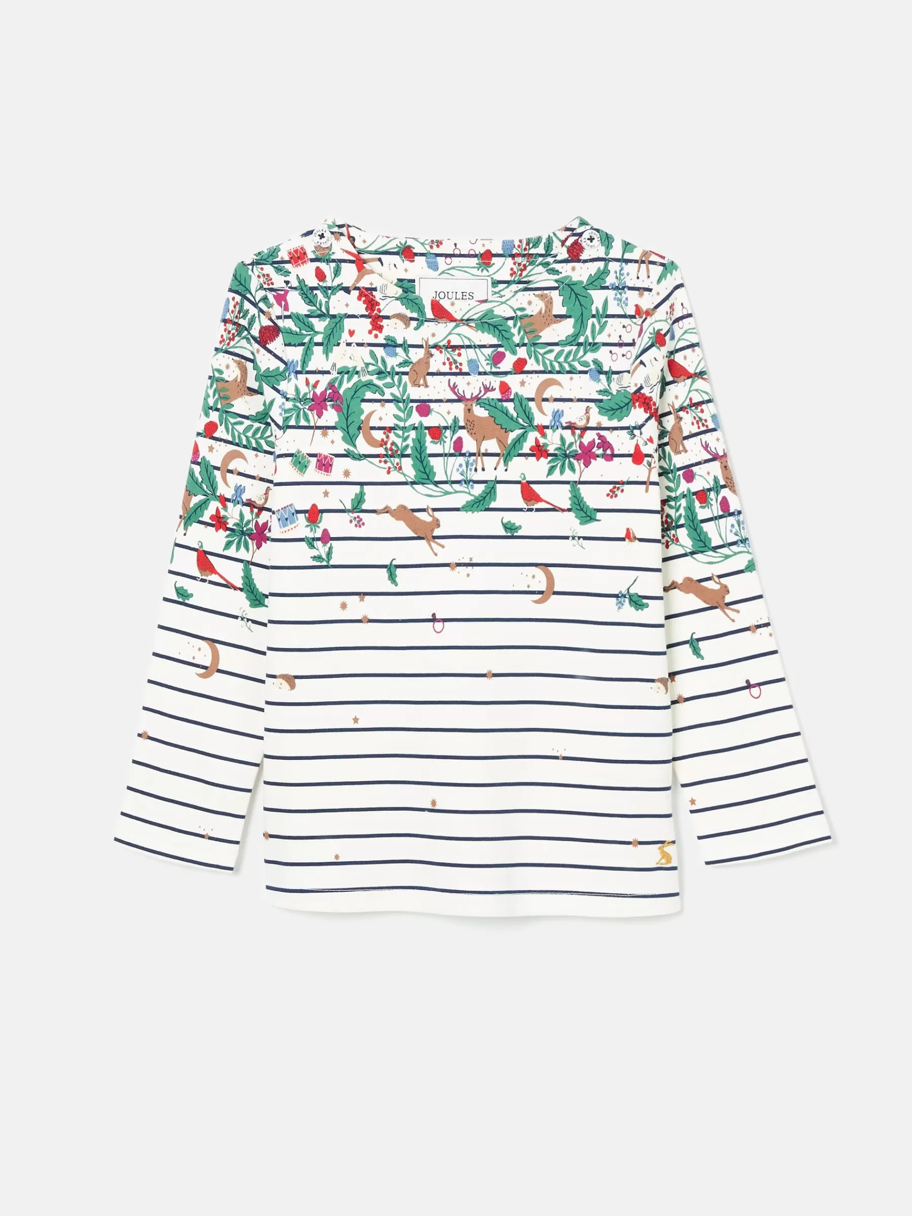 Joules Girls' Harbour Long Sleeve Top Cream Clearance