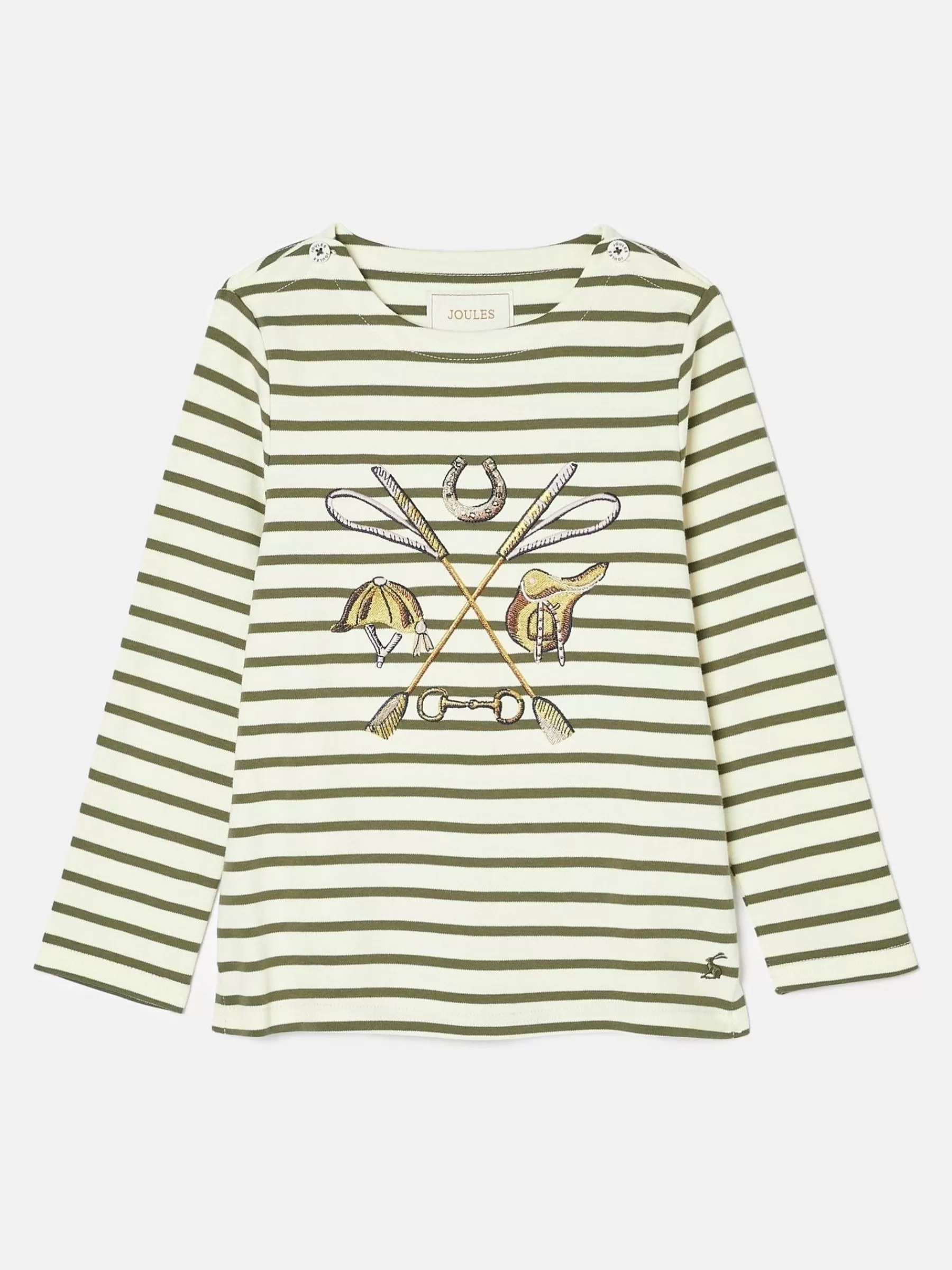 Joules Girls' Harbour Khaki Green Long Sleeve Top KhakiGreen Online