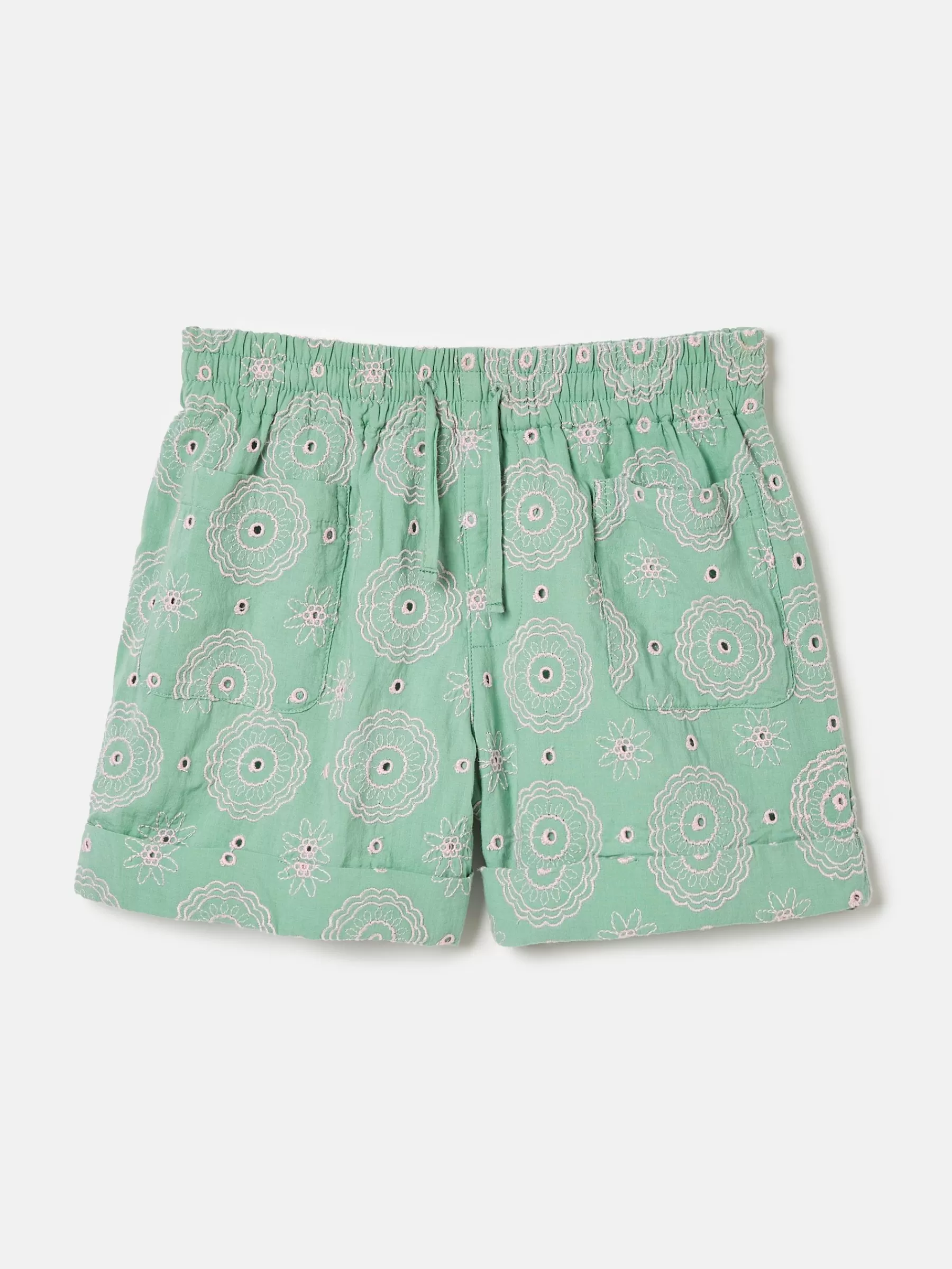 Joules Girls' Hopscotch Woven Shorts Green Clearance