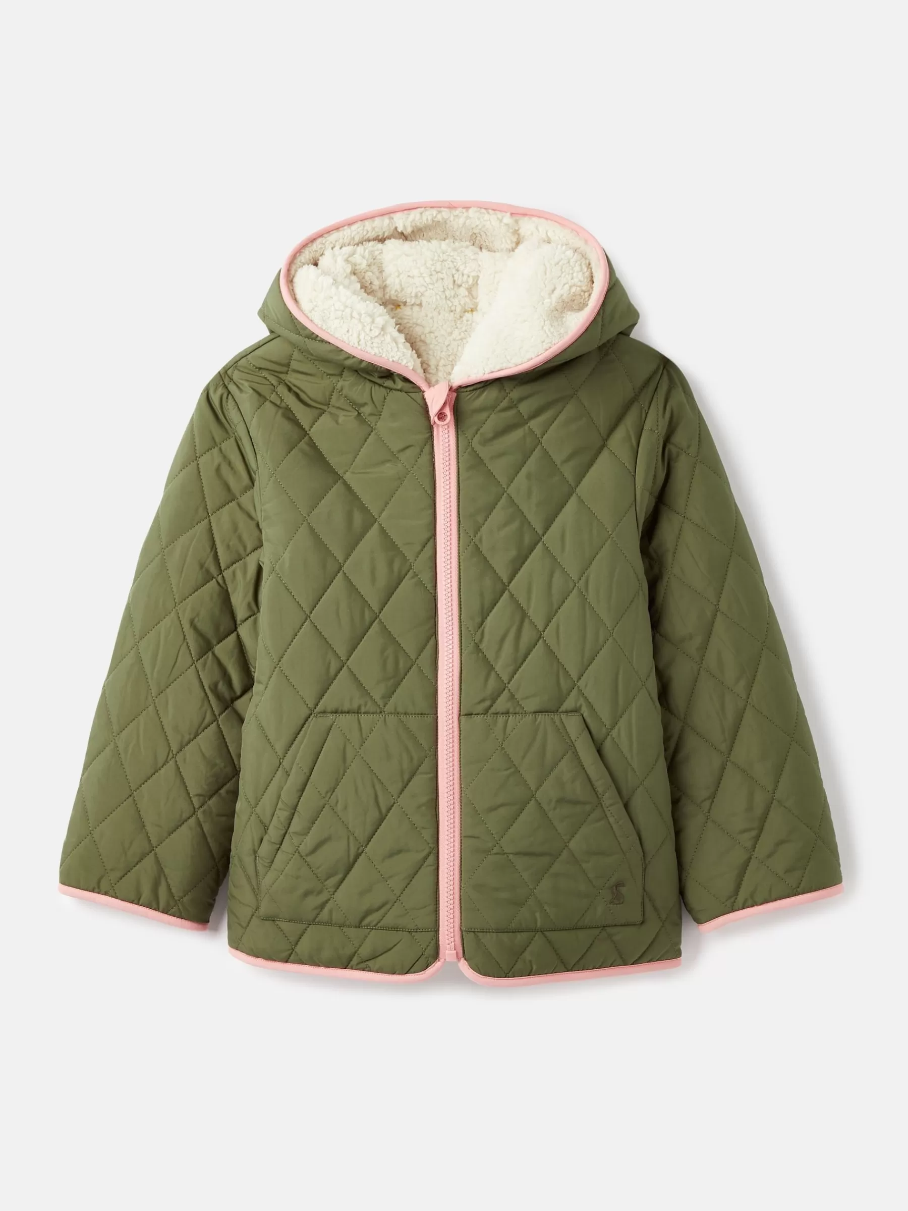 Joules Girls' Kali Fleece Lined Reversible Quilted Jacket Cream Online