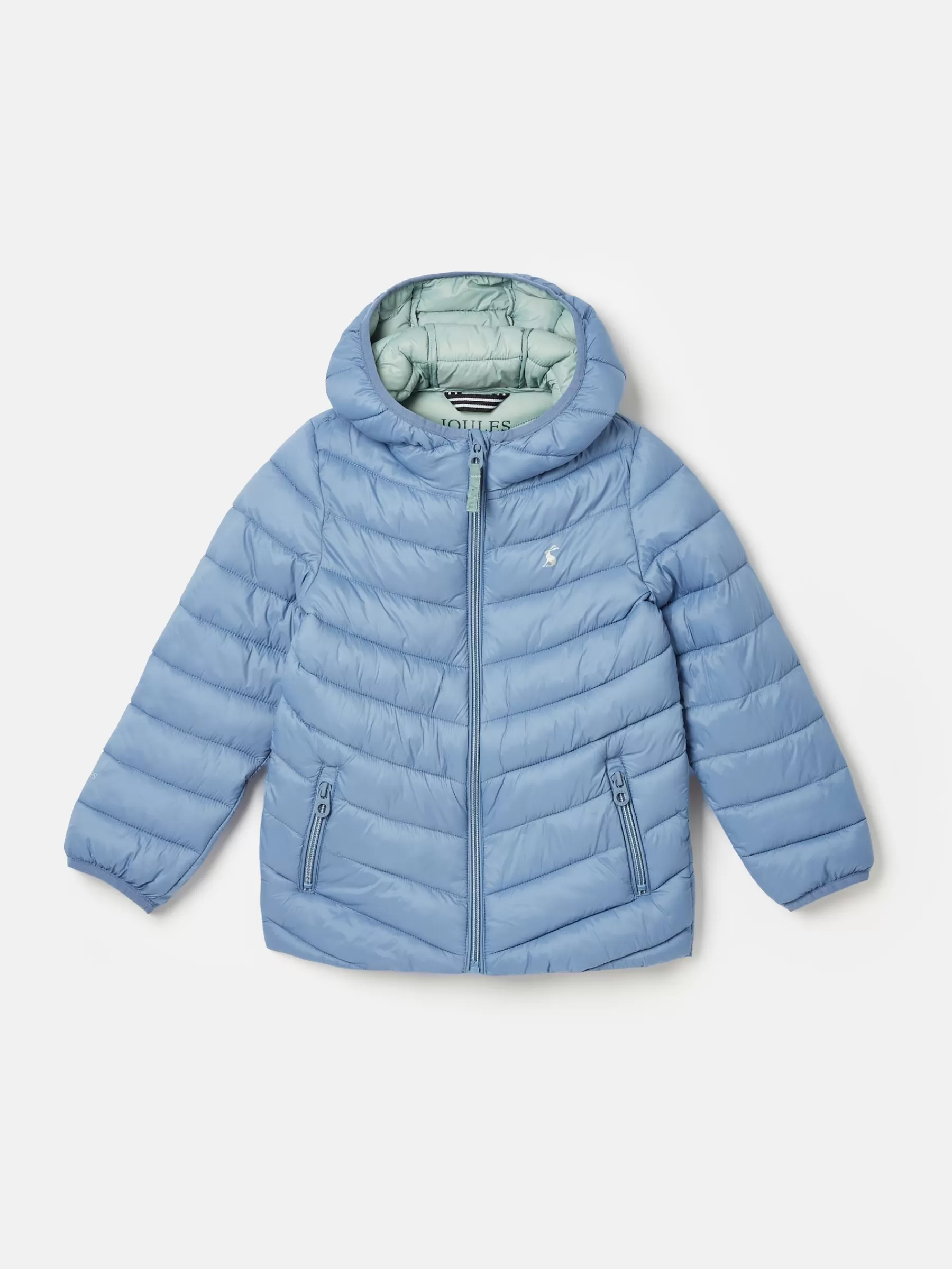 Joules Girls' Kinnaird Showerproof Padded Coat Blue Flash Sale