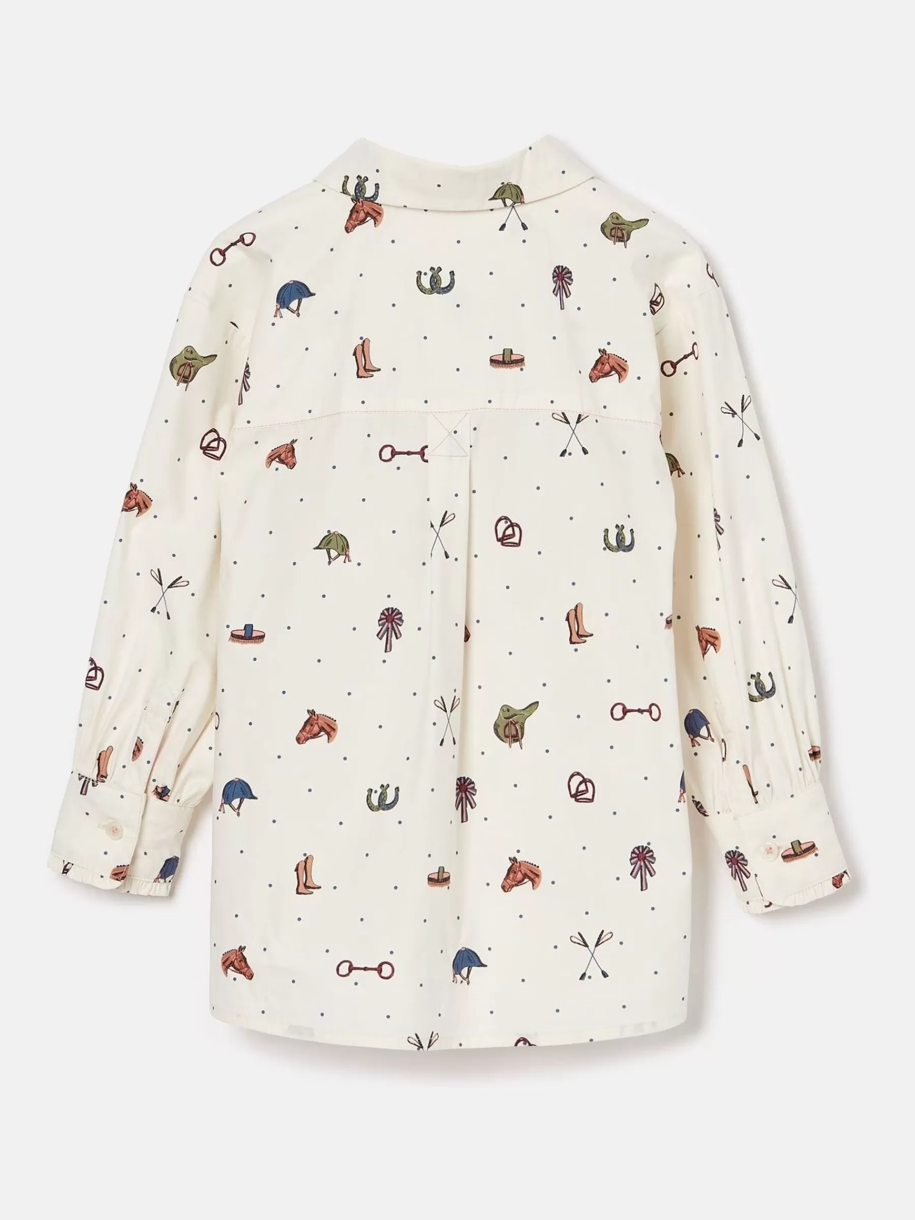 Joules Girls' Liliana Cream Print Pop Over Blouse CreamPrint Discount