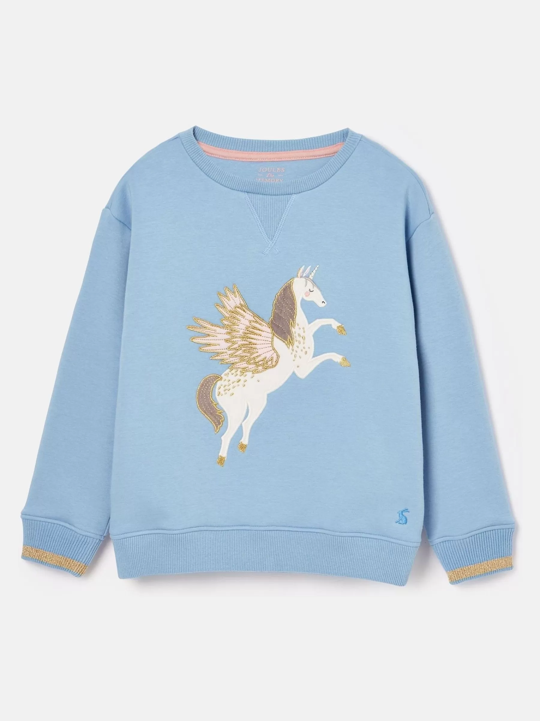 Joules Girls' Mackenzie Blue Pegasus Embroidered Artwork Crew Neck Sweatshirt BluePegasus Online