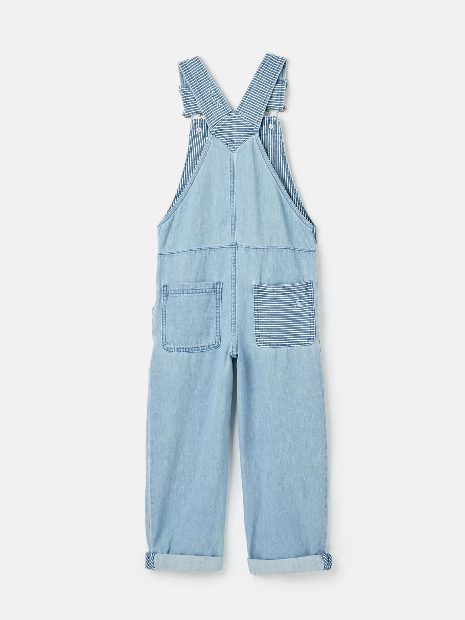 Joules Girls' Madeline Chambray Hotch Potch Dungarees Blue Fashion