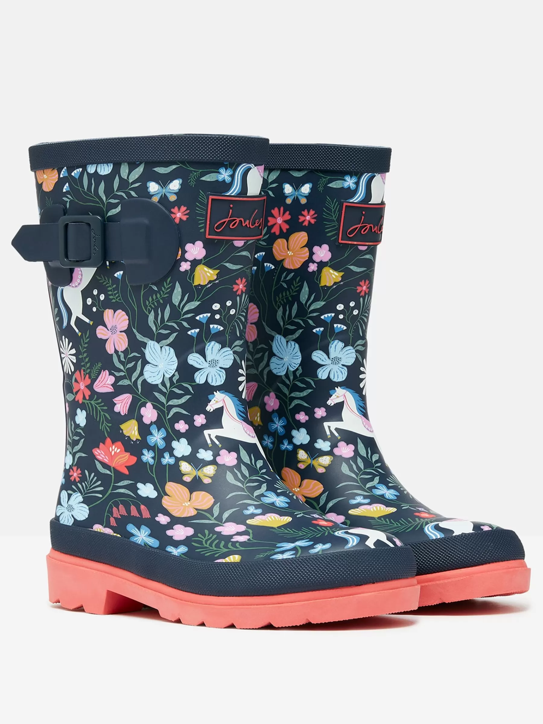 Joules Girls' Navy Blue Printed Wellies NavyBlue Shop