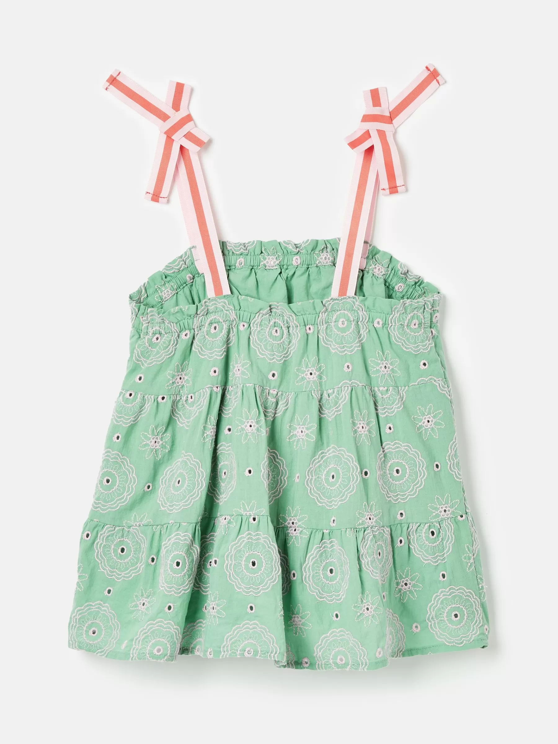 Joules Girls' Playtime Tiered Woven Top Green Clearance