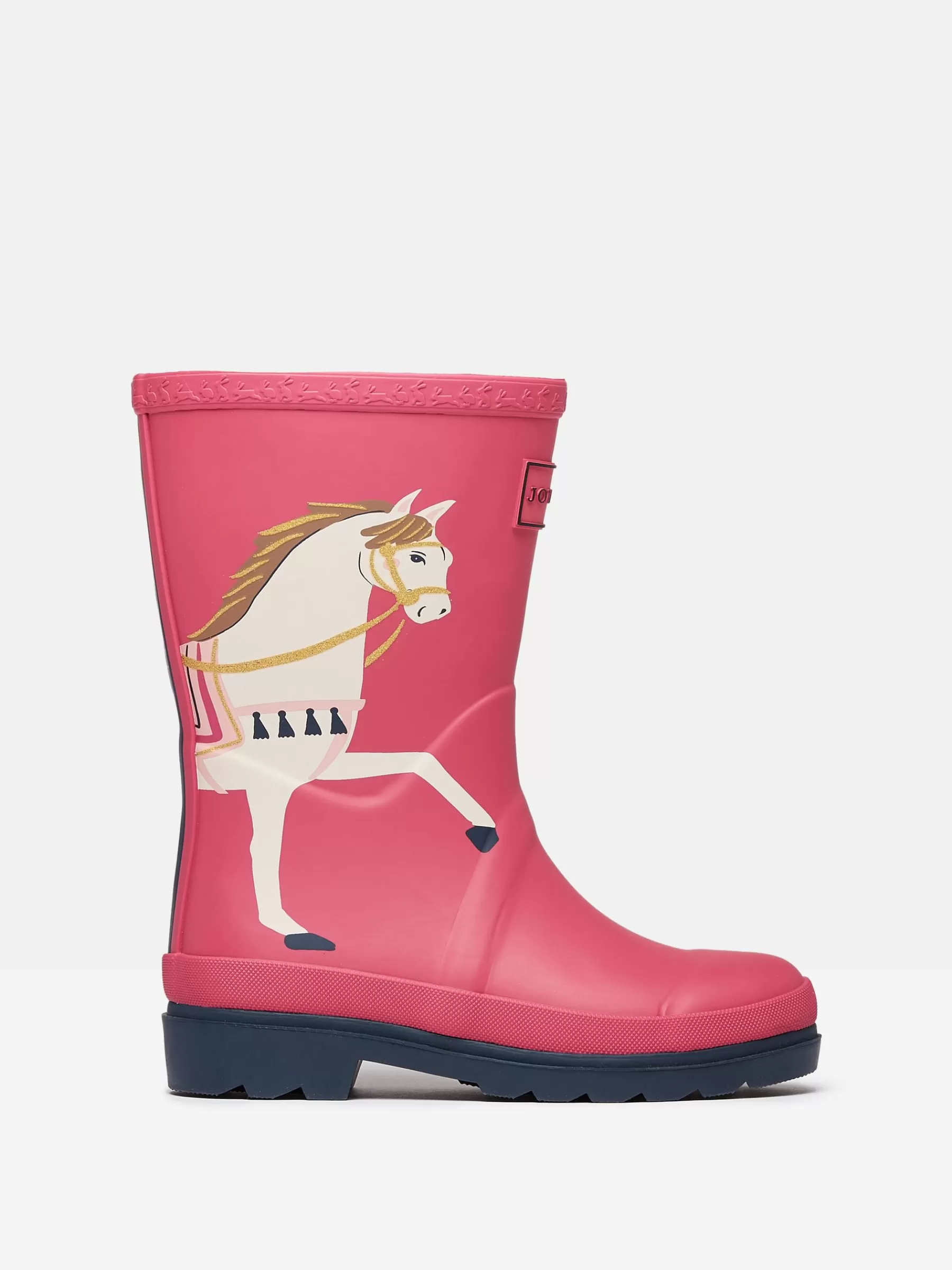 Joules Girls' Splashwell Pink Horse Wellies PinkHorse Shop