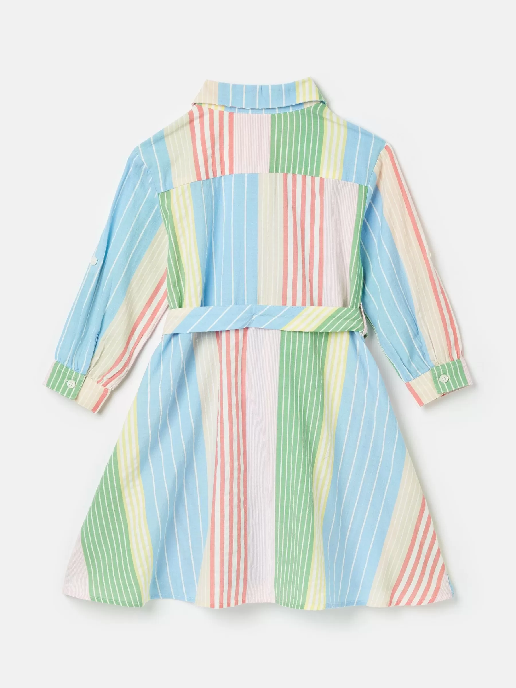 Joules Girls' Summertime Multi Stripe Woven Shirt Dress MultiStripe Hot