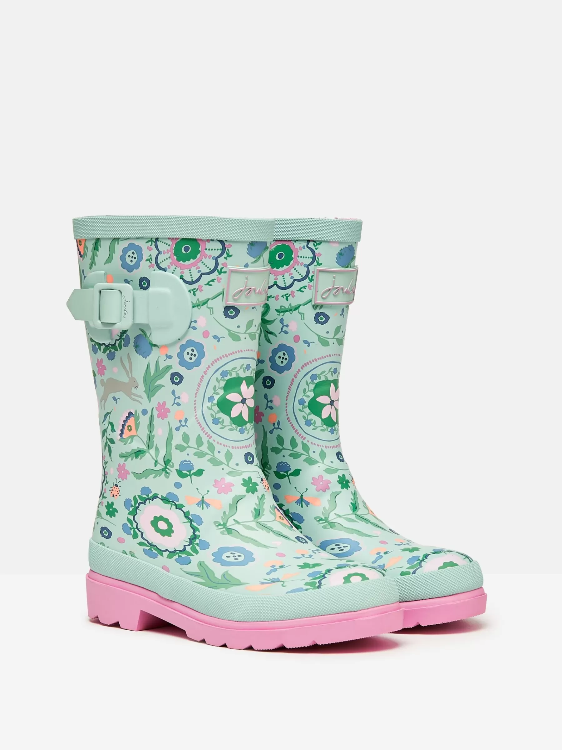 Joules Girls' Teal Blue Printed Wellies TealBlue Best Sale