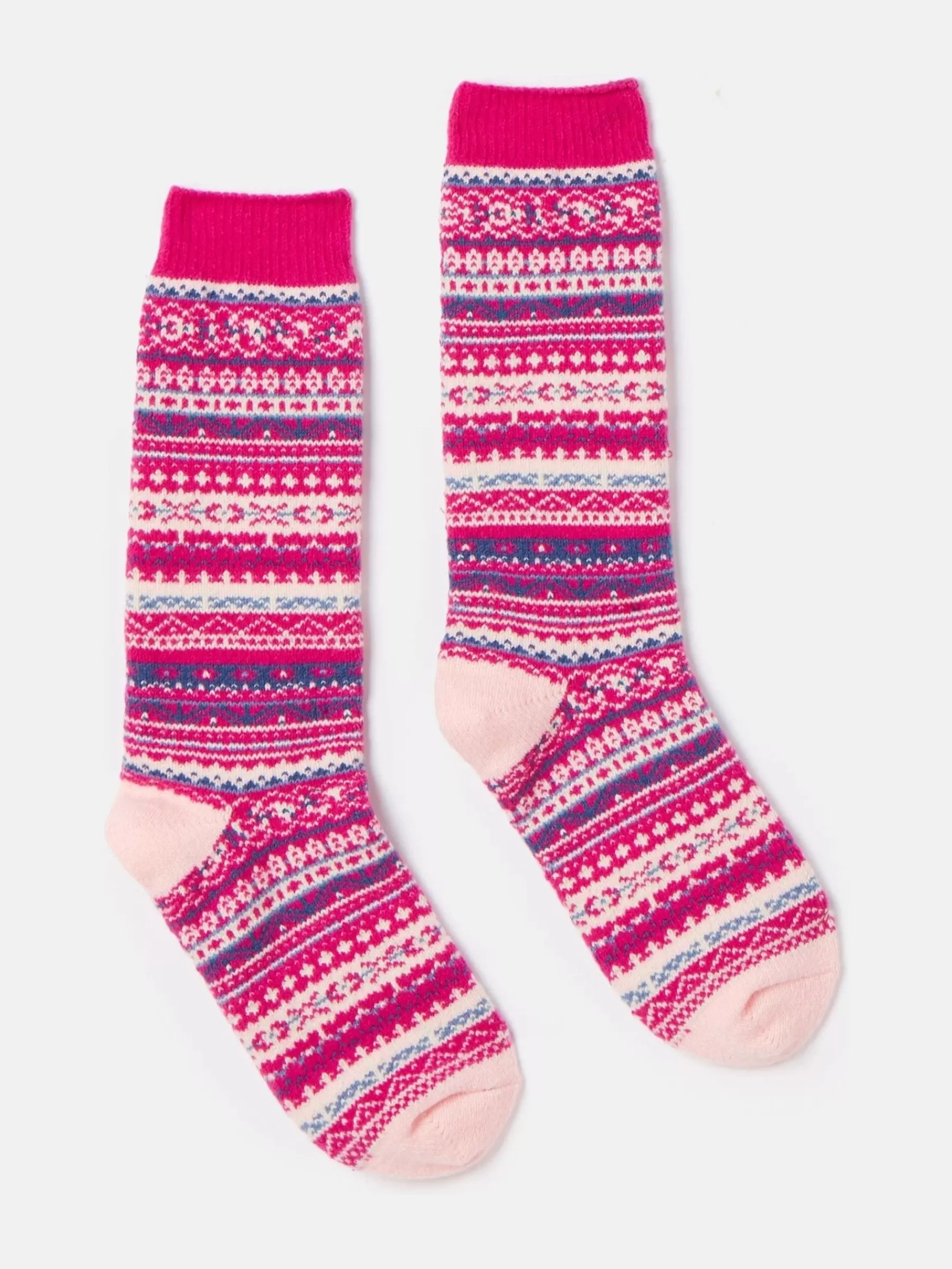 Joules Girls' Wader Fair Isle Welly Socks Pink Flash Sale