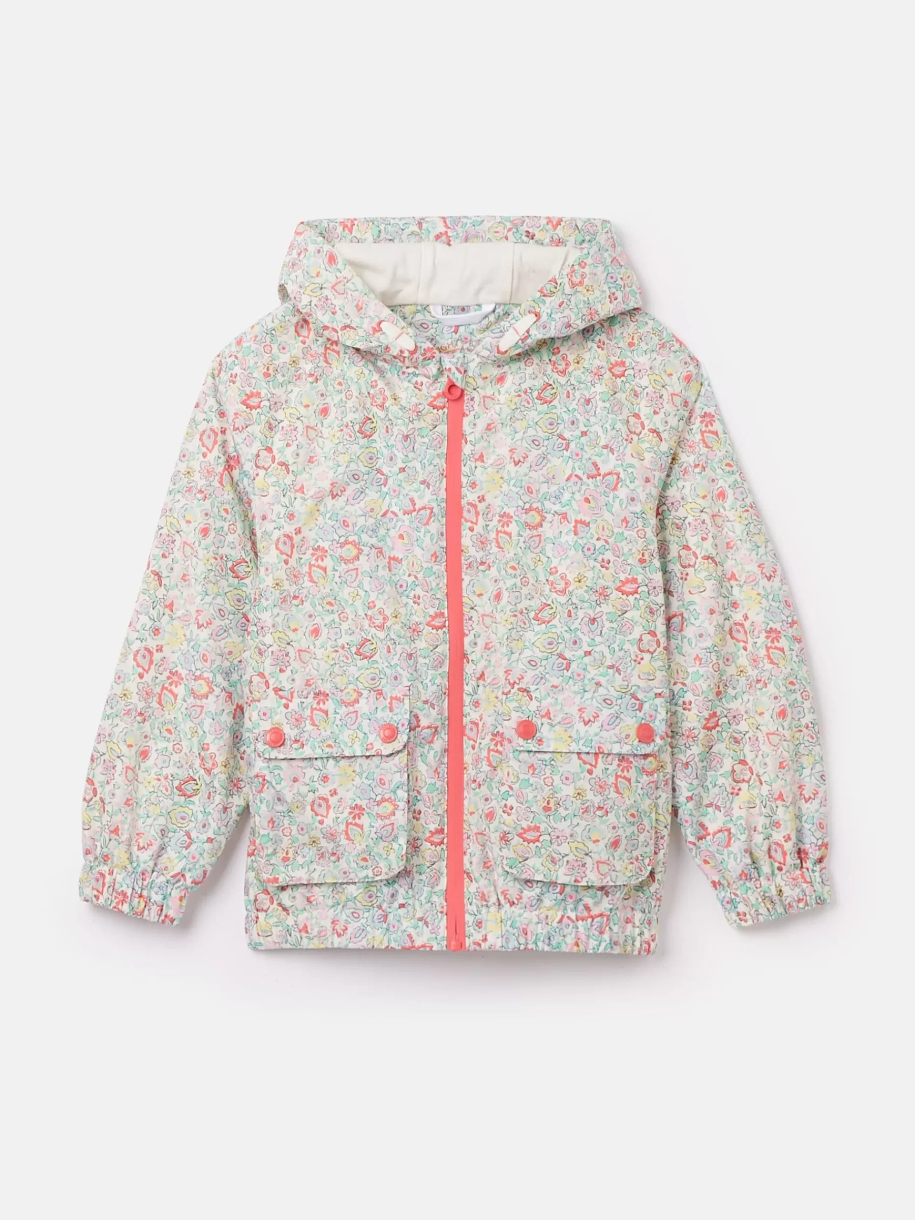 Joules Girls' Windbreaker Multi Floral Waterproof Raincoat MultiFloral Cheap