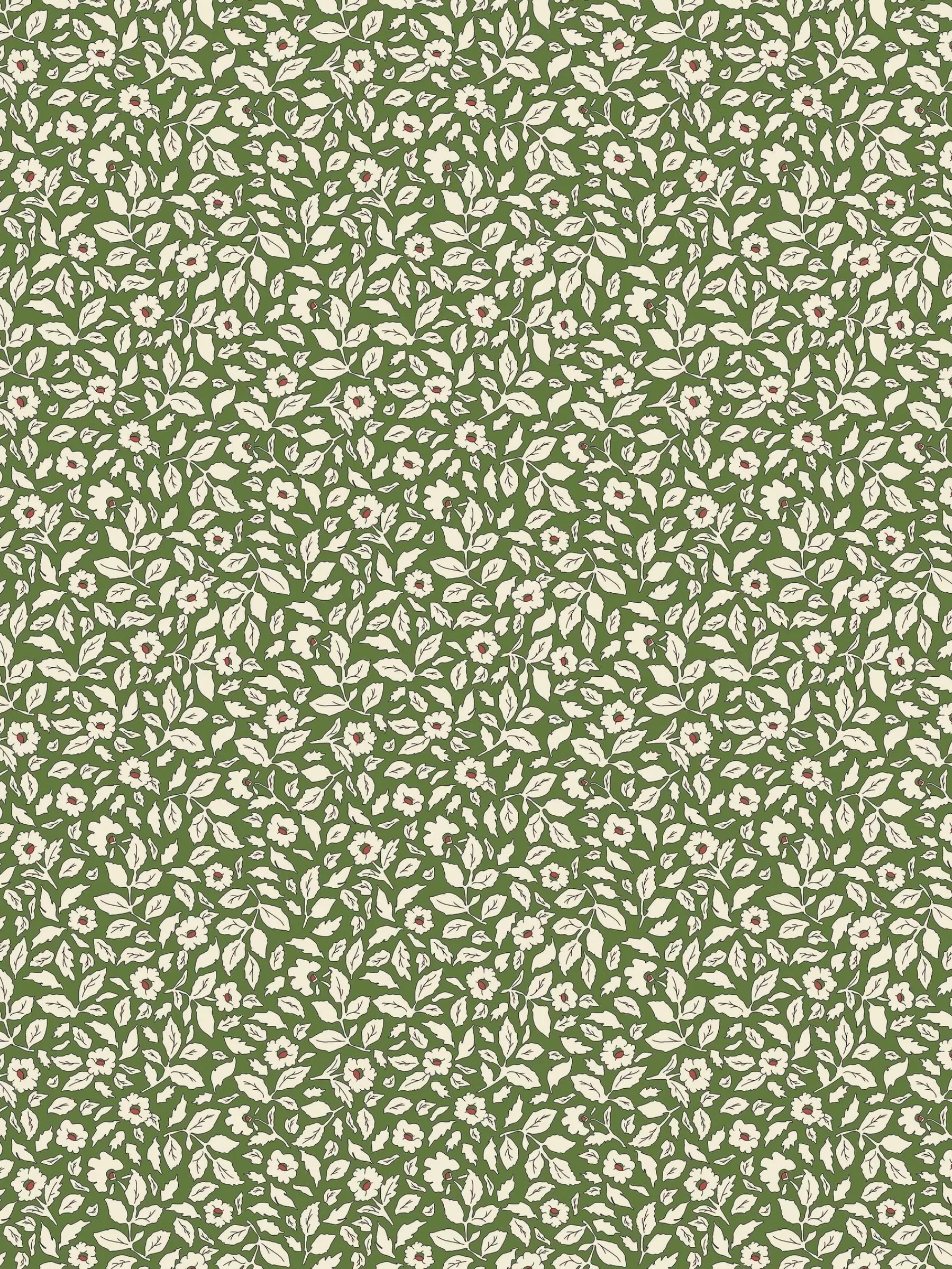 Joules Ditsy Floral Print 10M Wallpaper Green New