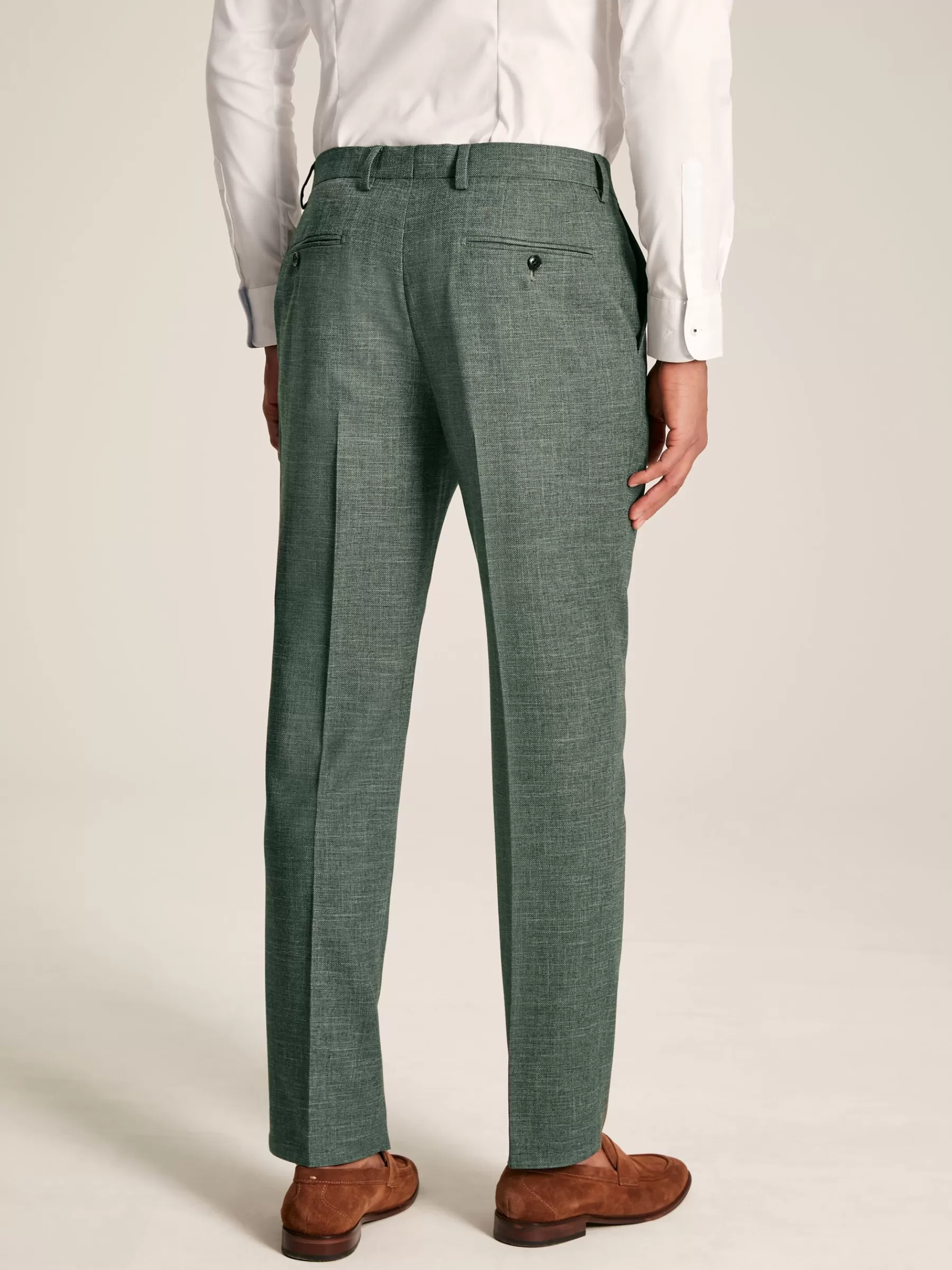 Joules Slim Textured Suit Trousers Green Cheap