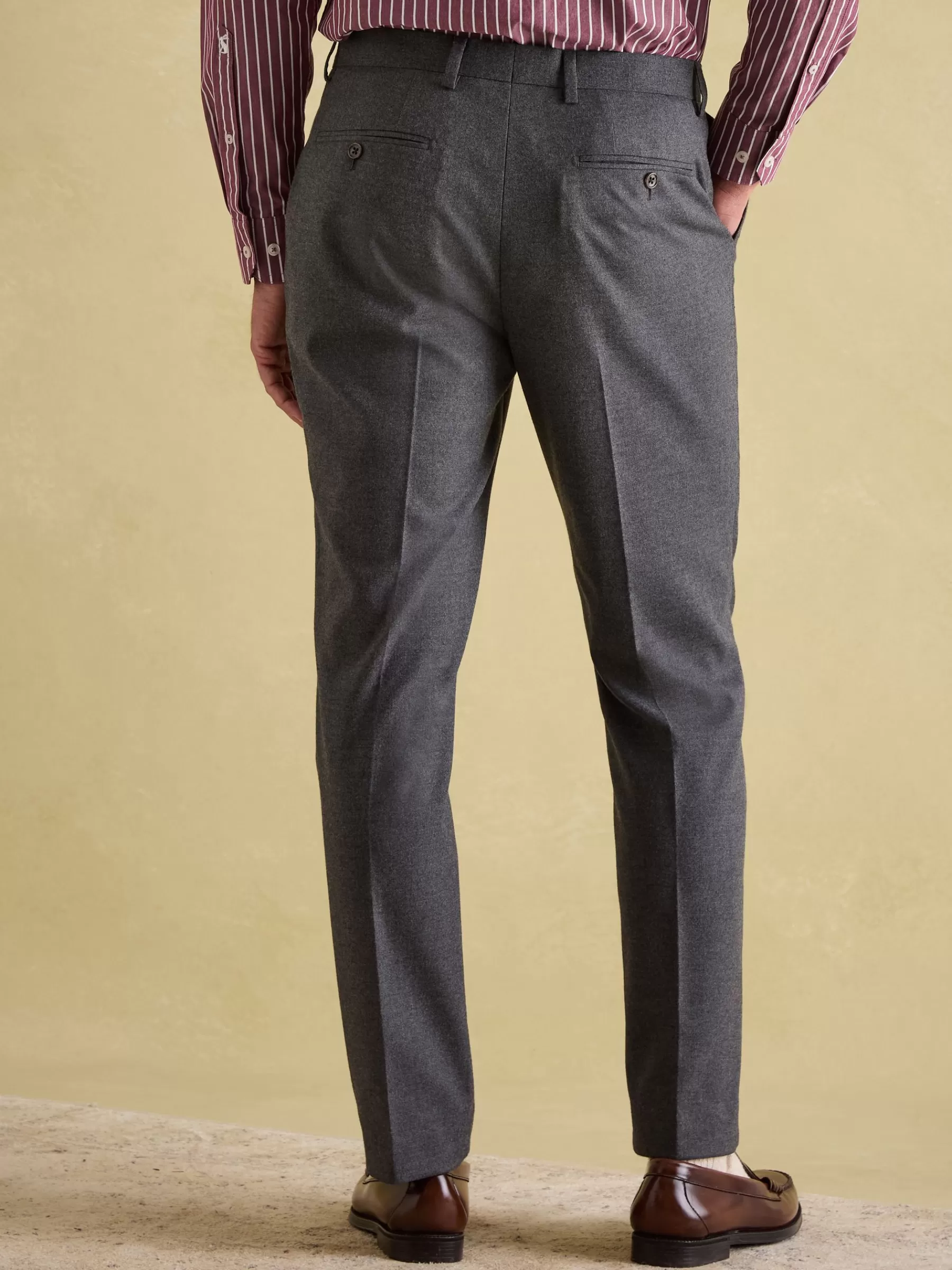 Joules Slim Fit Flannel Suit Trousers Grey Online