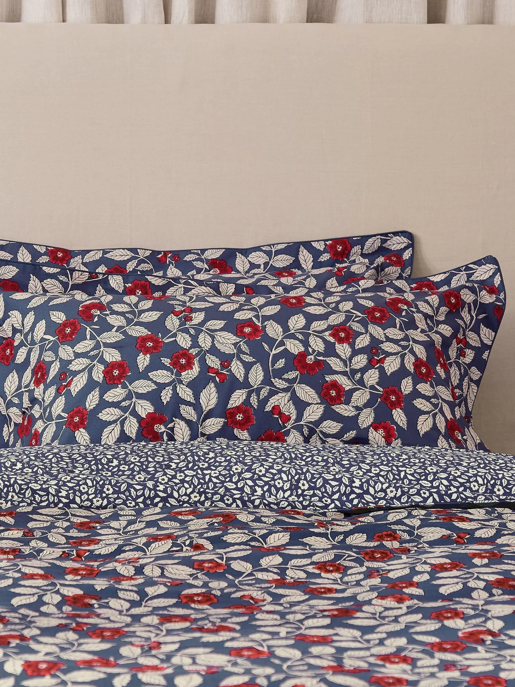 Joules Grove Floral Set of 2 100% Cotton Standard Pillowcases Blue Discount