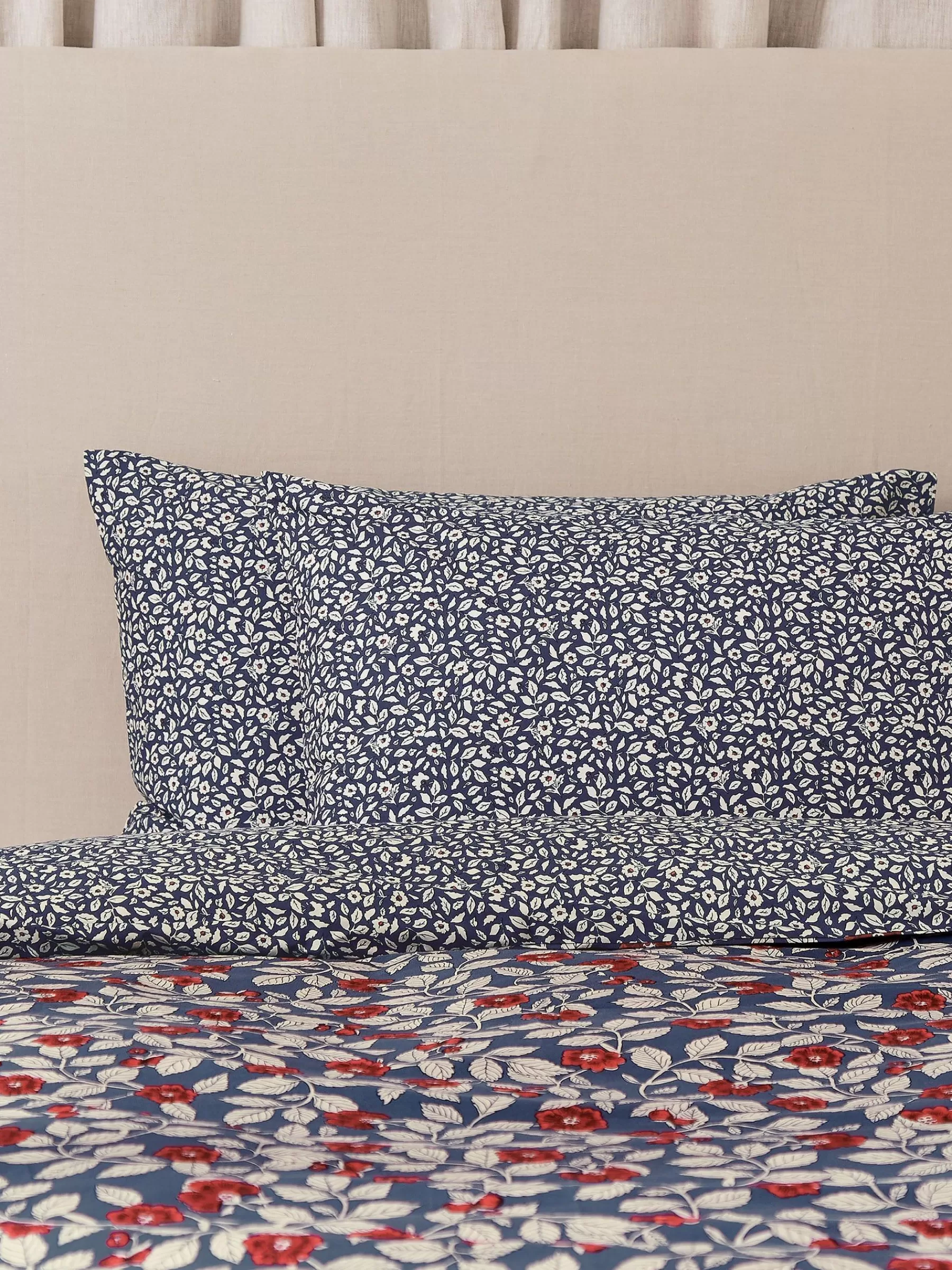 Joules Grove Floral Set of 2 100% Cotton Standard Pillowcases Blue Discount