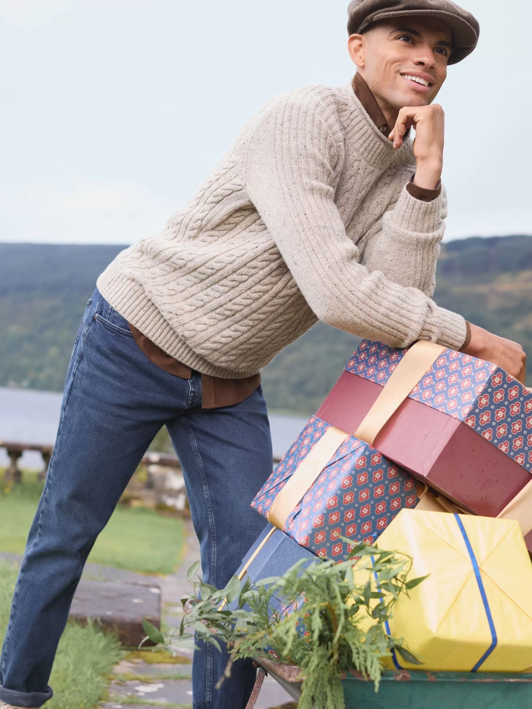 Joules Hansley Wool Knit Jumper Cream Online