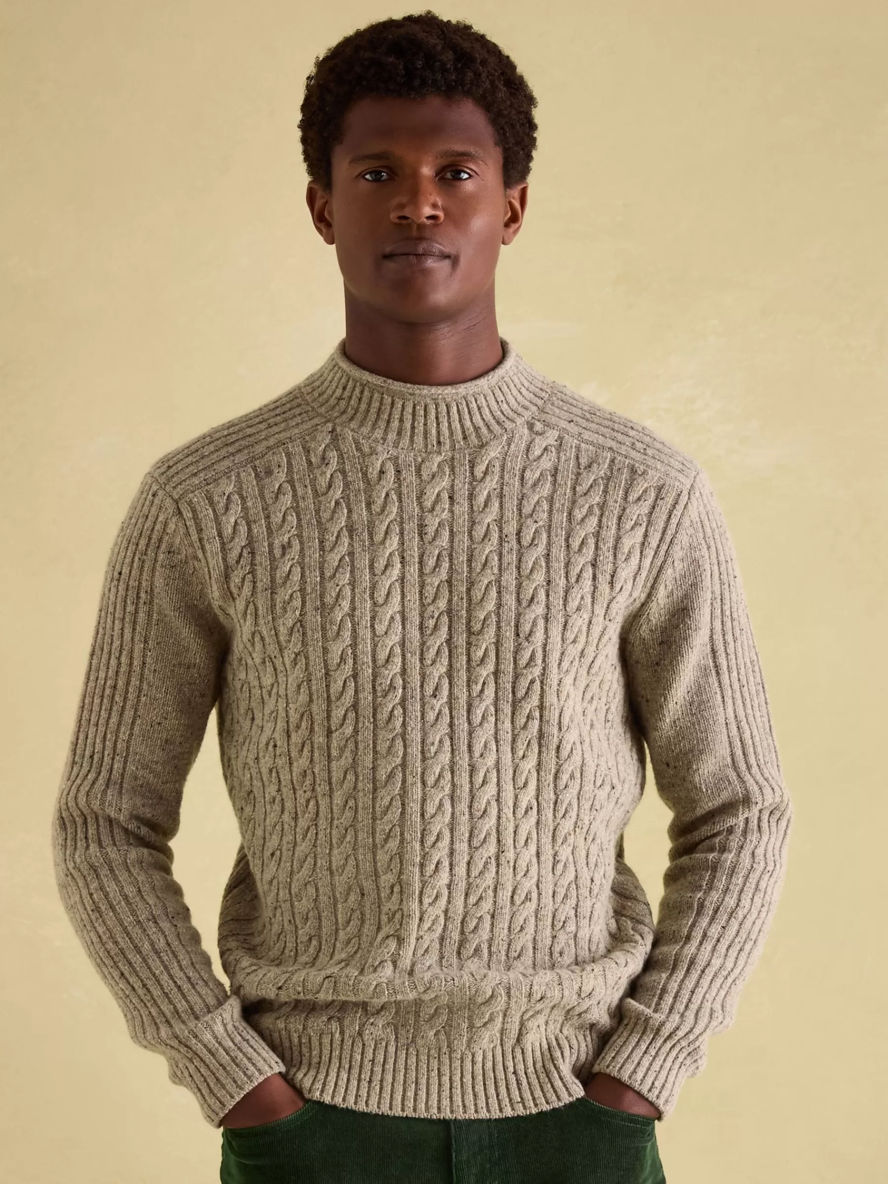 Joules Hansley Wool Knit Jumper Cream Online