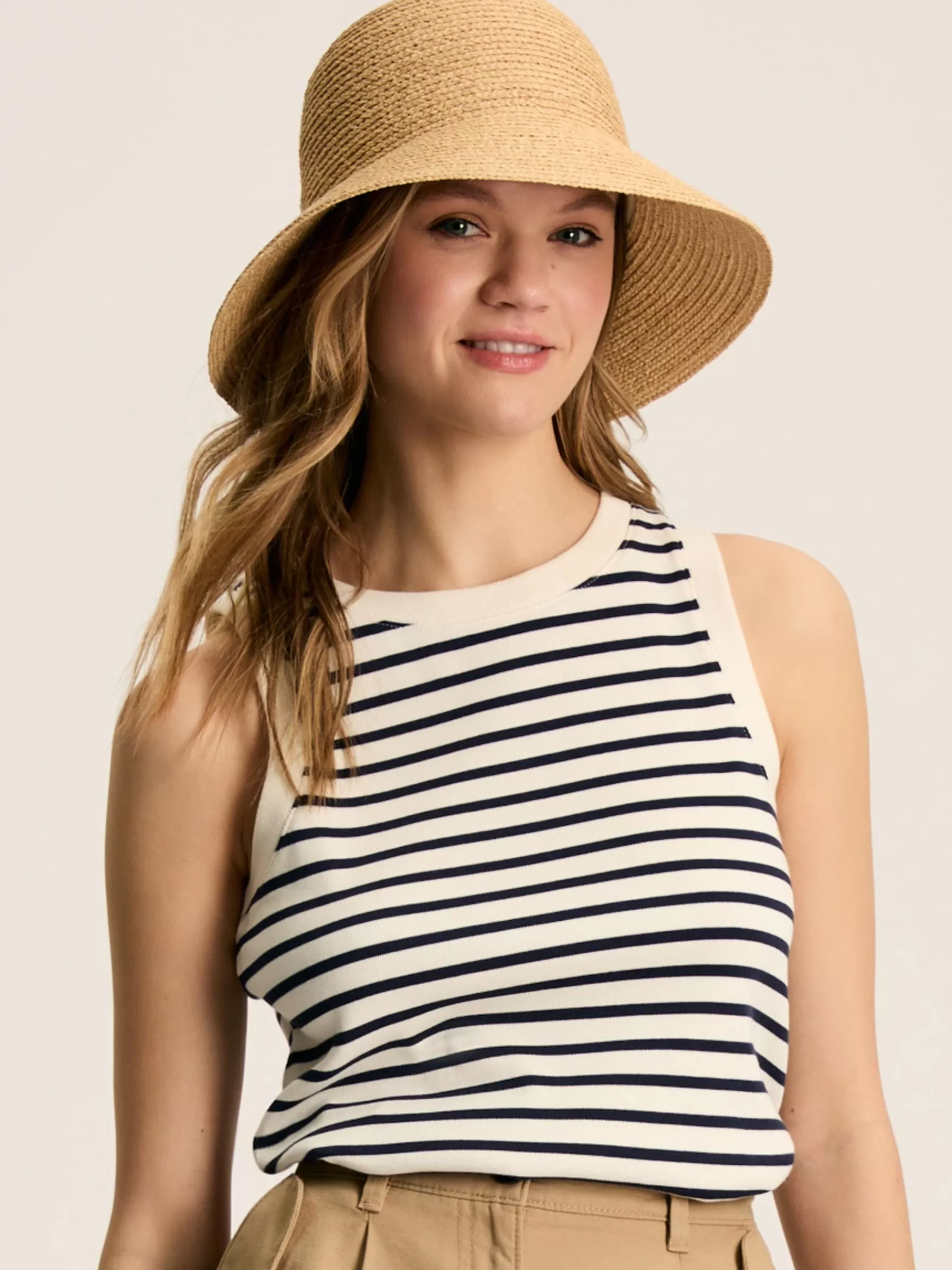 Joules Harbour Cream & Navy Striped Jersey Vest Cream&NavyStriped Store