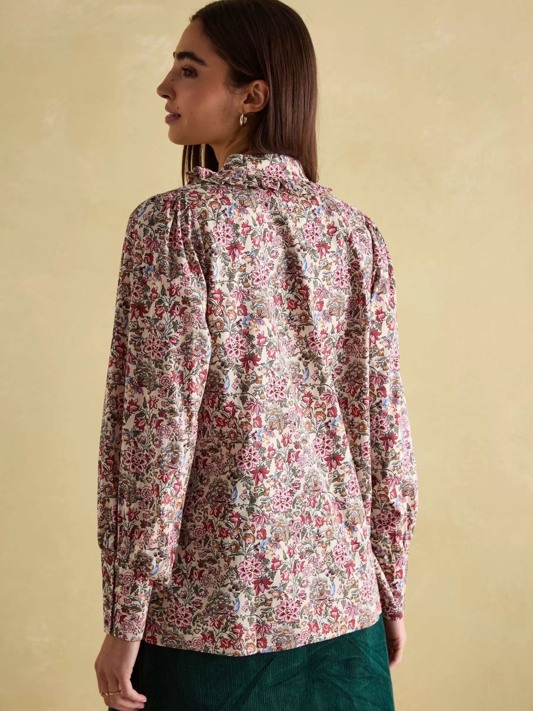 Joules Harper Cream Floral Pussybow Tie Blouse CreamFloral Store