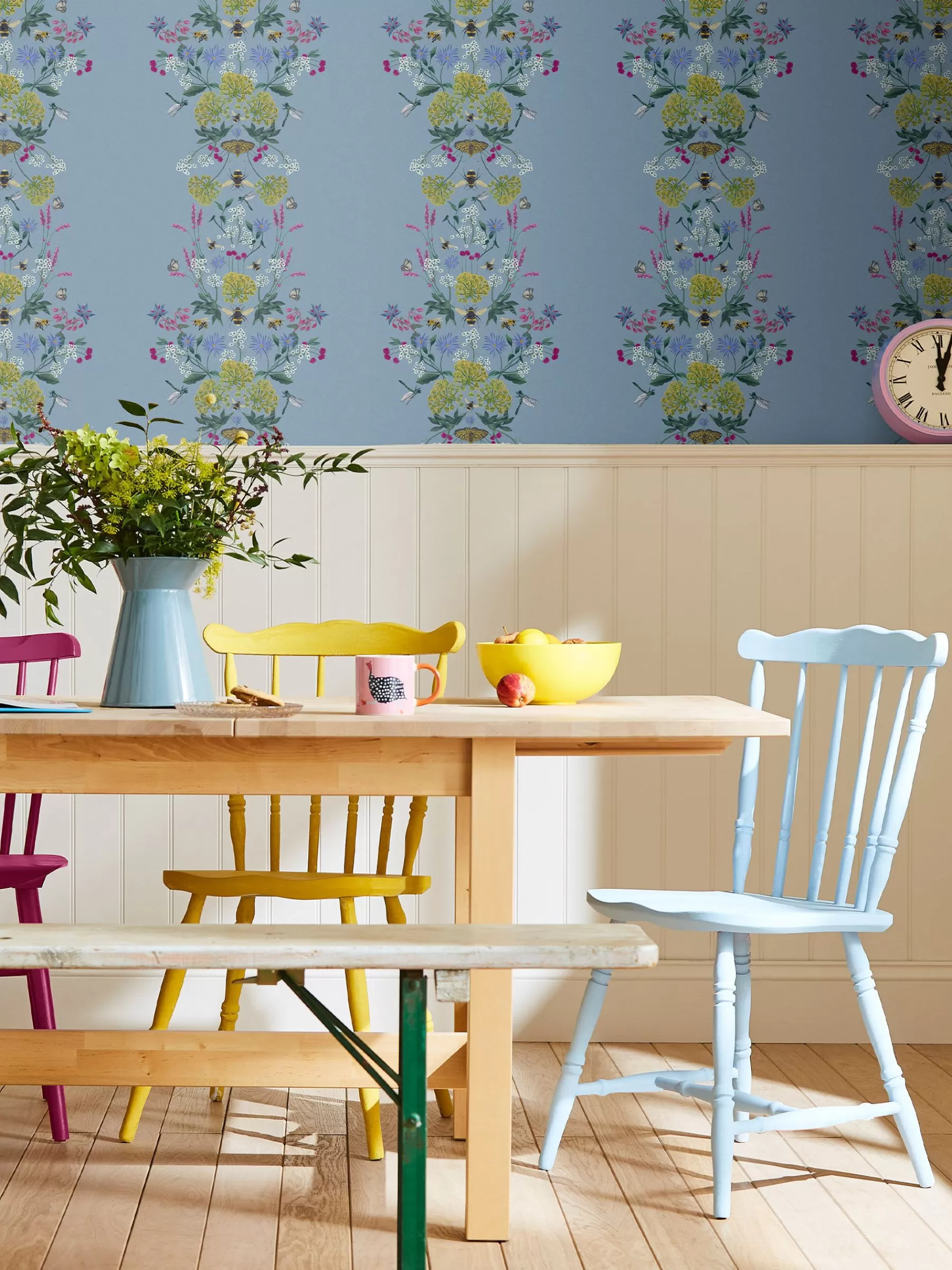 Joules Haze Blue Perfect Pollinators 10M Wallpaper HazeBlue Store