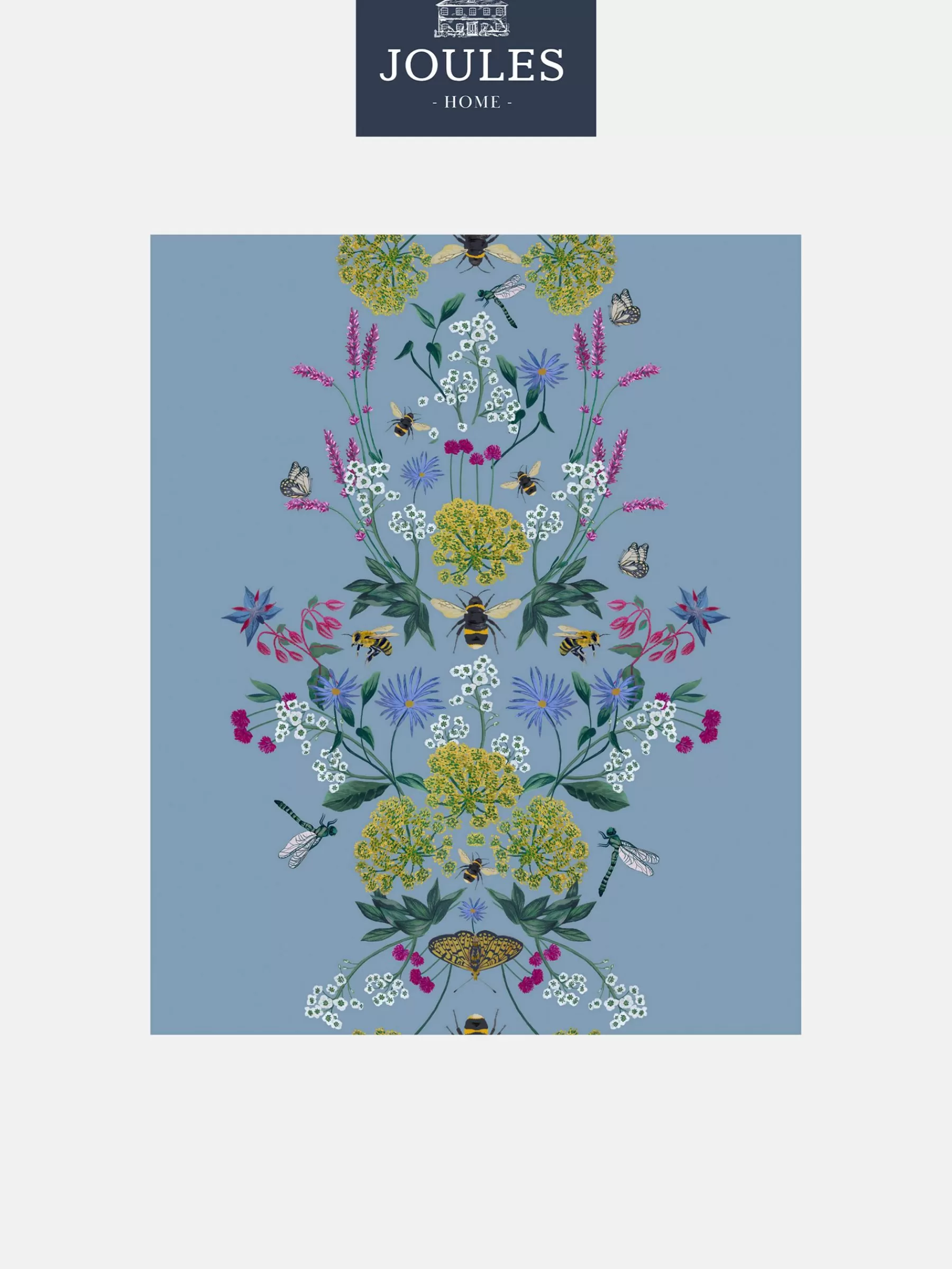 Joules Haze Blue Perfect Pollinators 10M Wallpaper HazeBlue Store