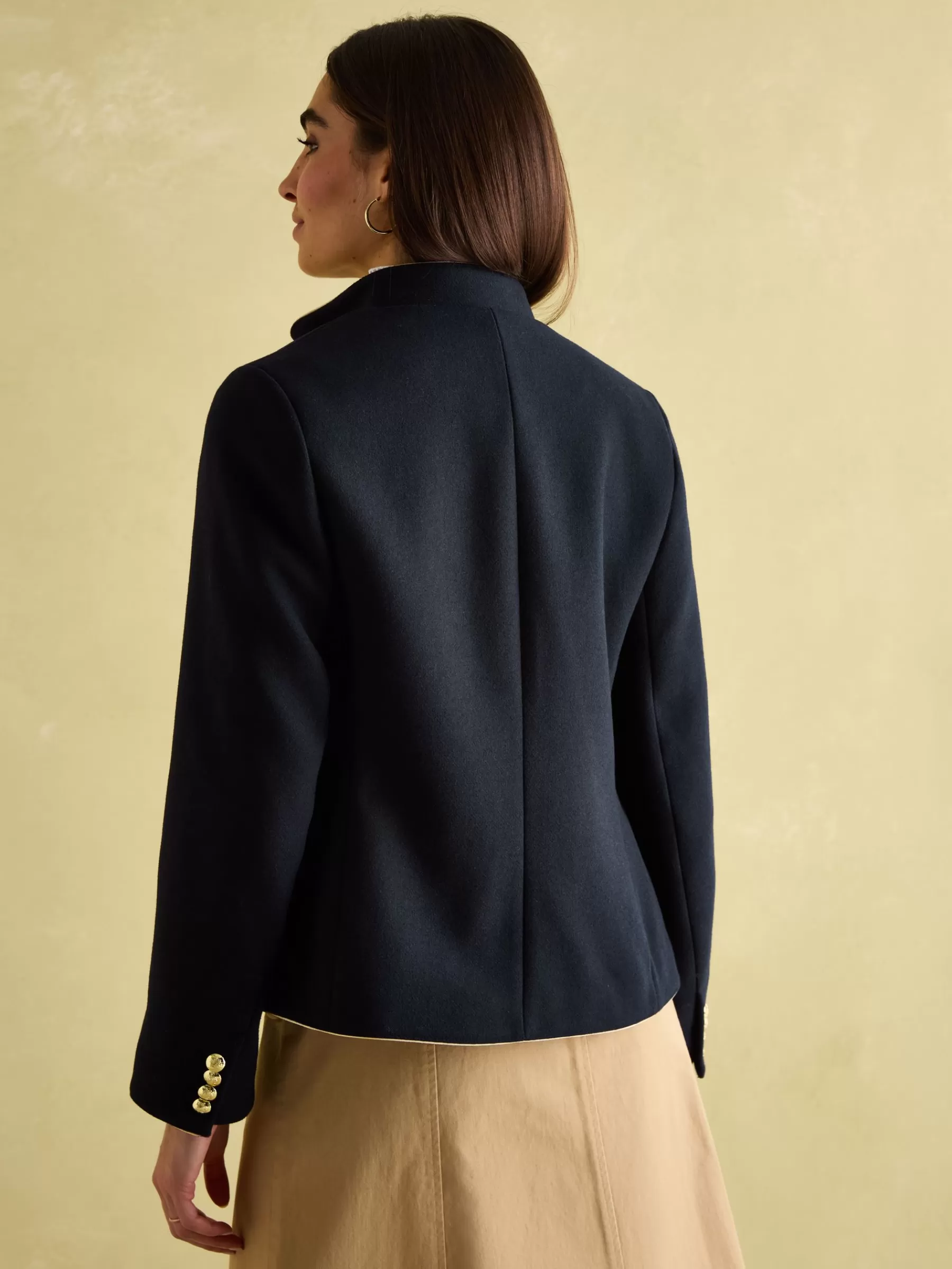 Joules Hazelmere Wool Blend Band Jacket Navy Store