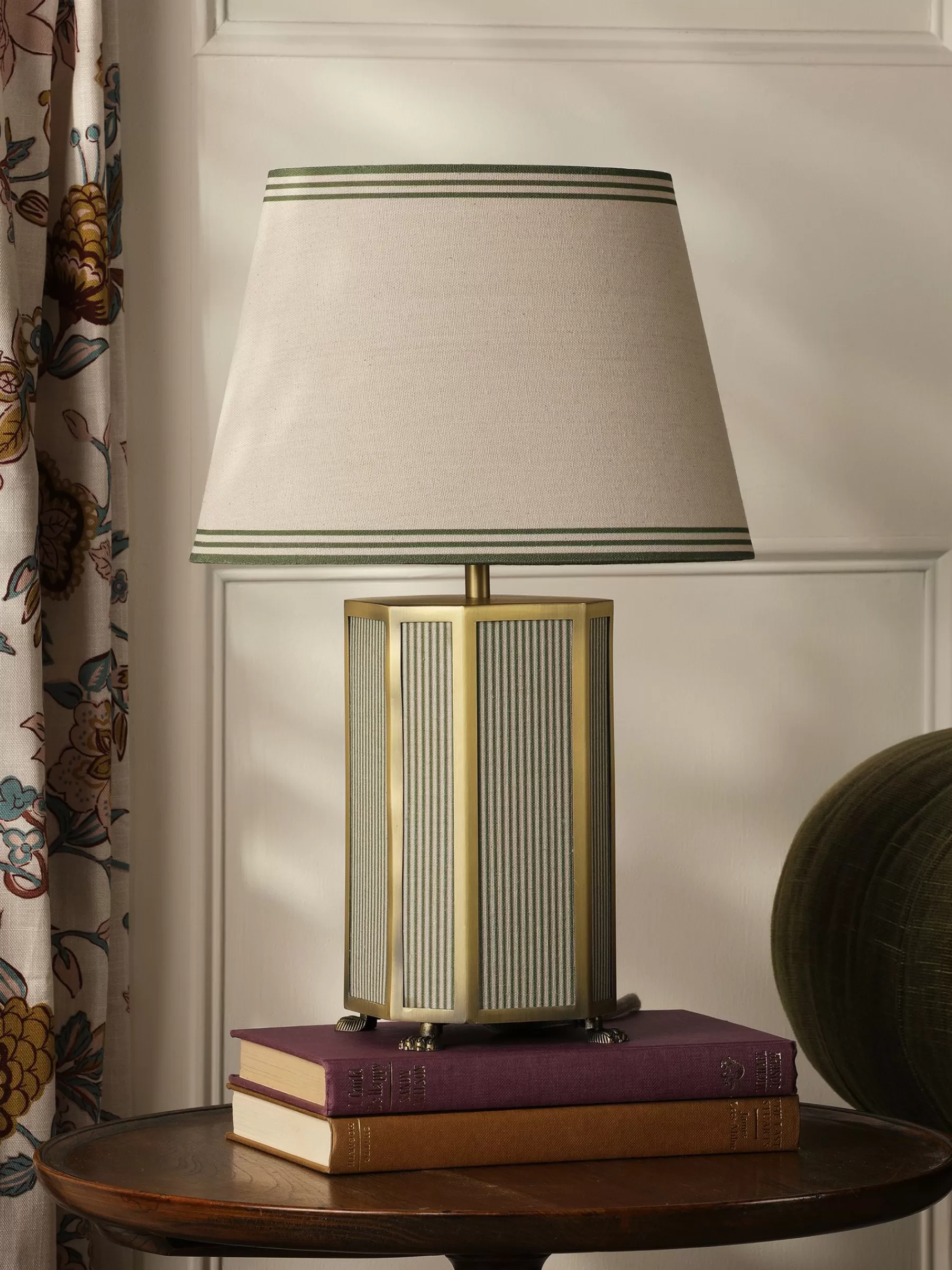 Joules Helmingham Green Stripe Claw Foot Table Lamp GreenStripe Sale