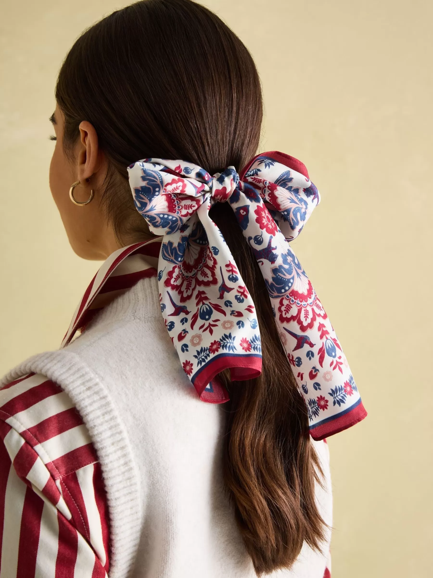 Joules Highgrove Skinny Printed Scarf Multi Sale