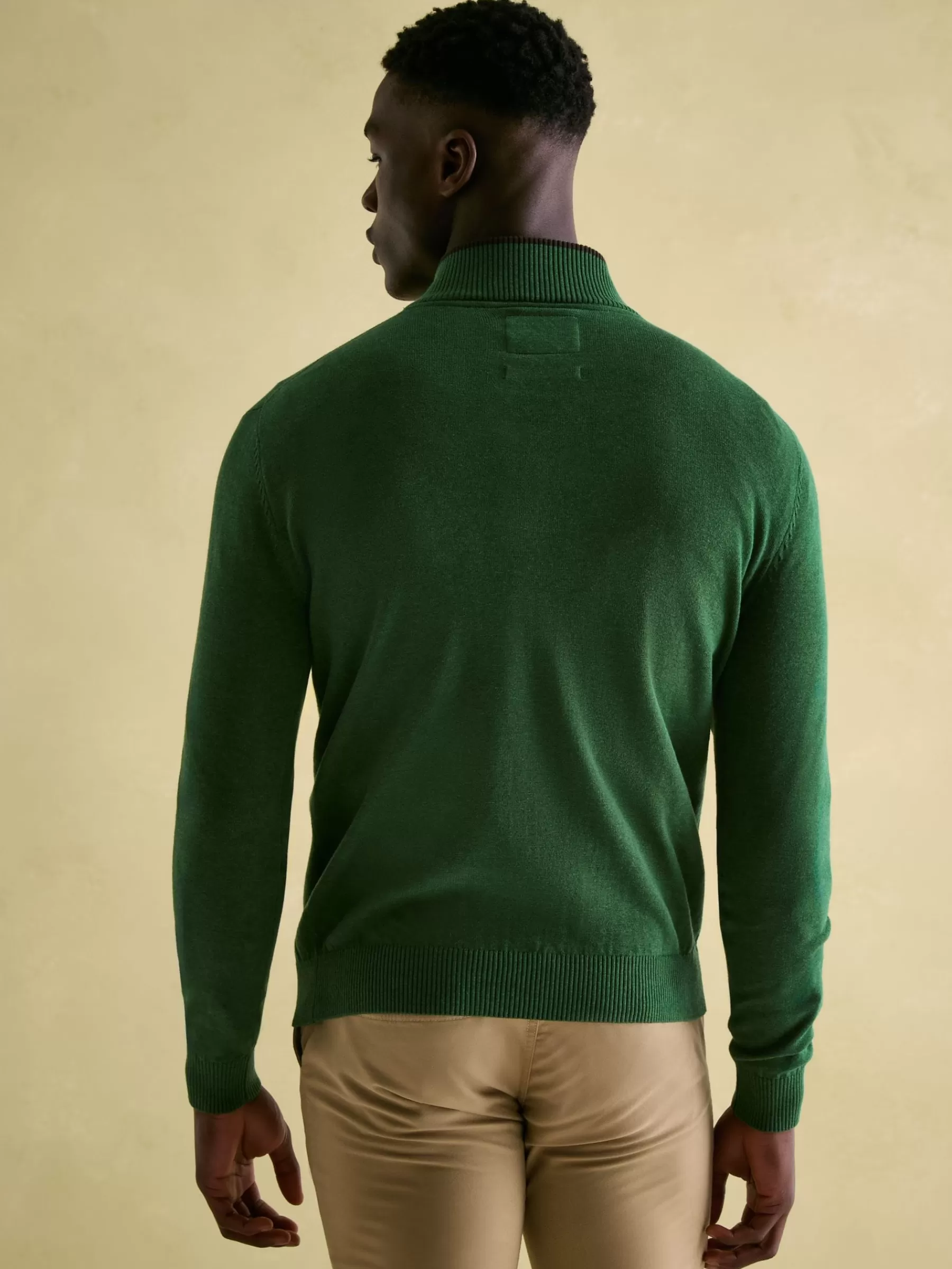 Joules Hillside Quarter Zip Knit Jumper Green Cheap