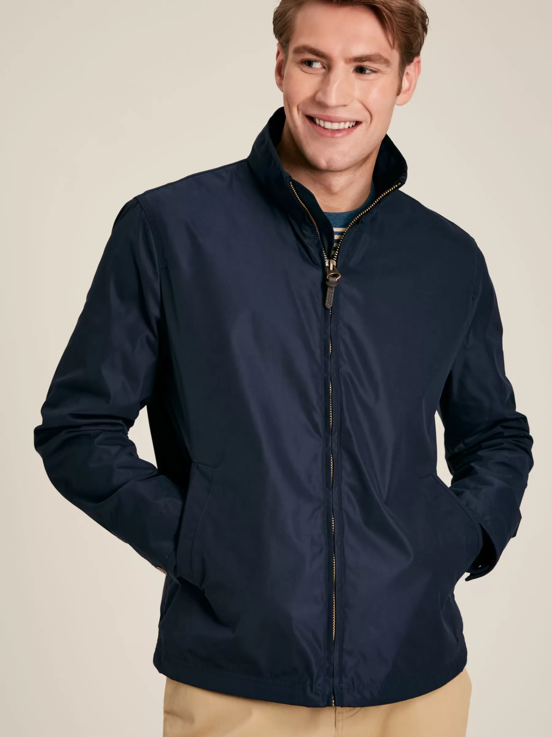 Joules Hillway Navy Blue Collared Harrington Jacket NavyBlue Best Sale