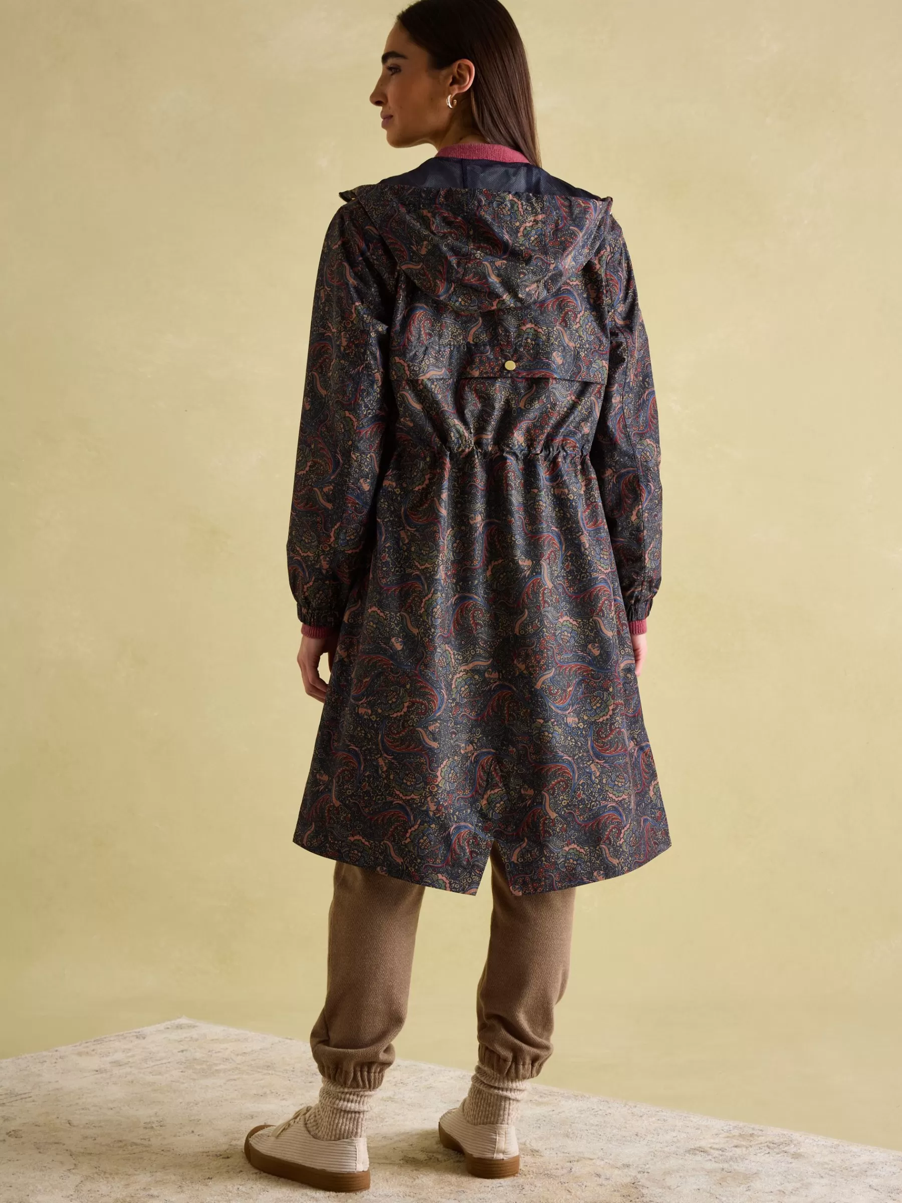 Joules Holkham Navy Blue Paisley Waterproof Packable Raincoat With Hood NavyBluePaisley Cheap