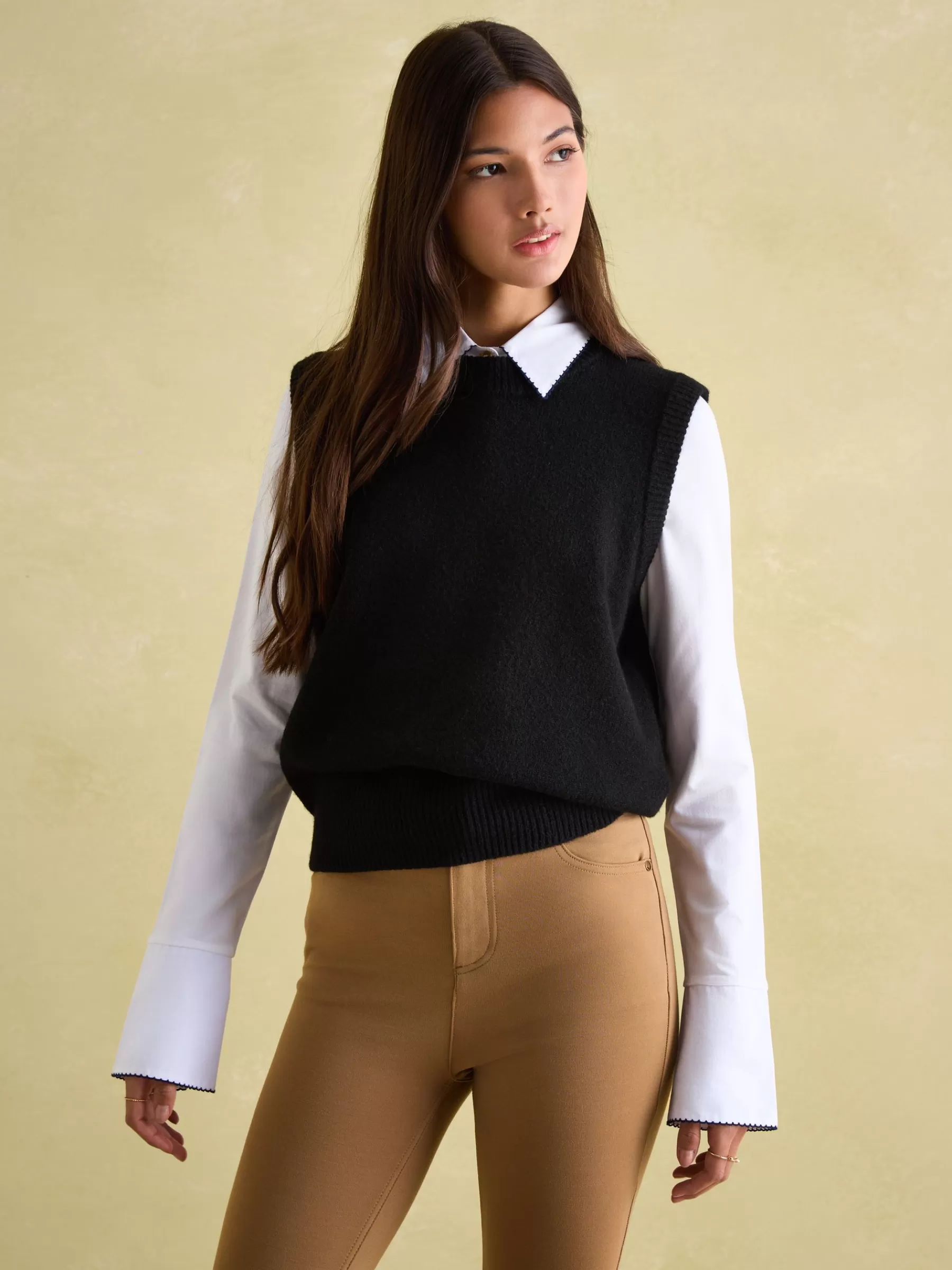 Joules Holly Regular Fit Knitted Vest Black Outlet