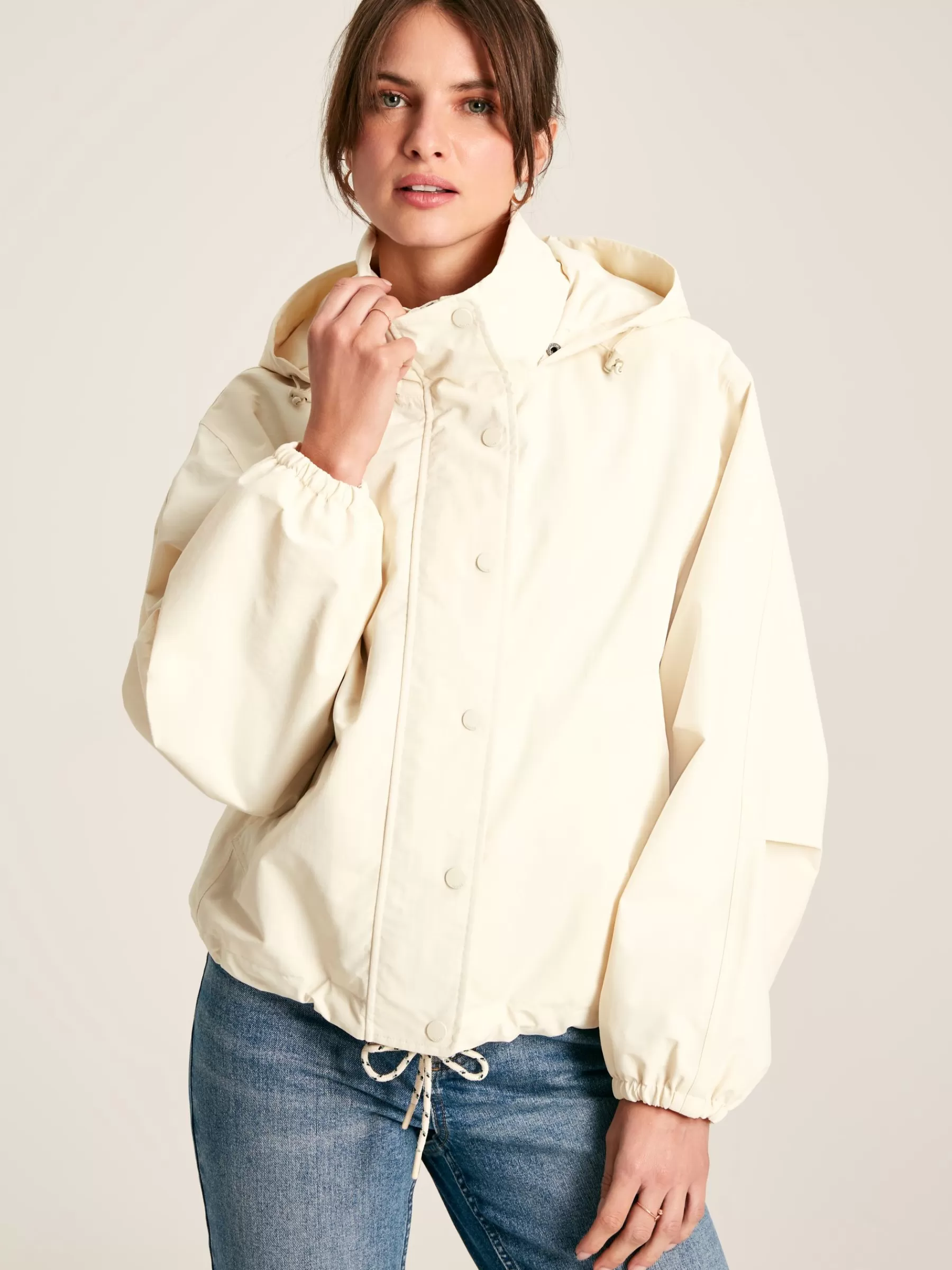 Joules Hove Waterproof Windbreaker Jacket Cream Outlet