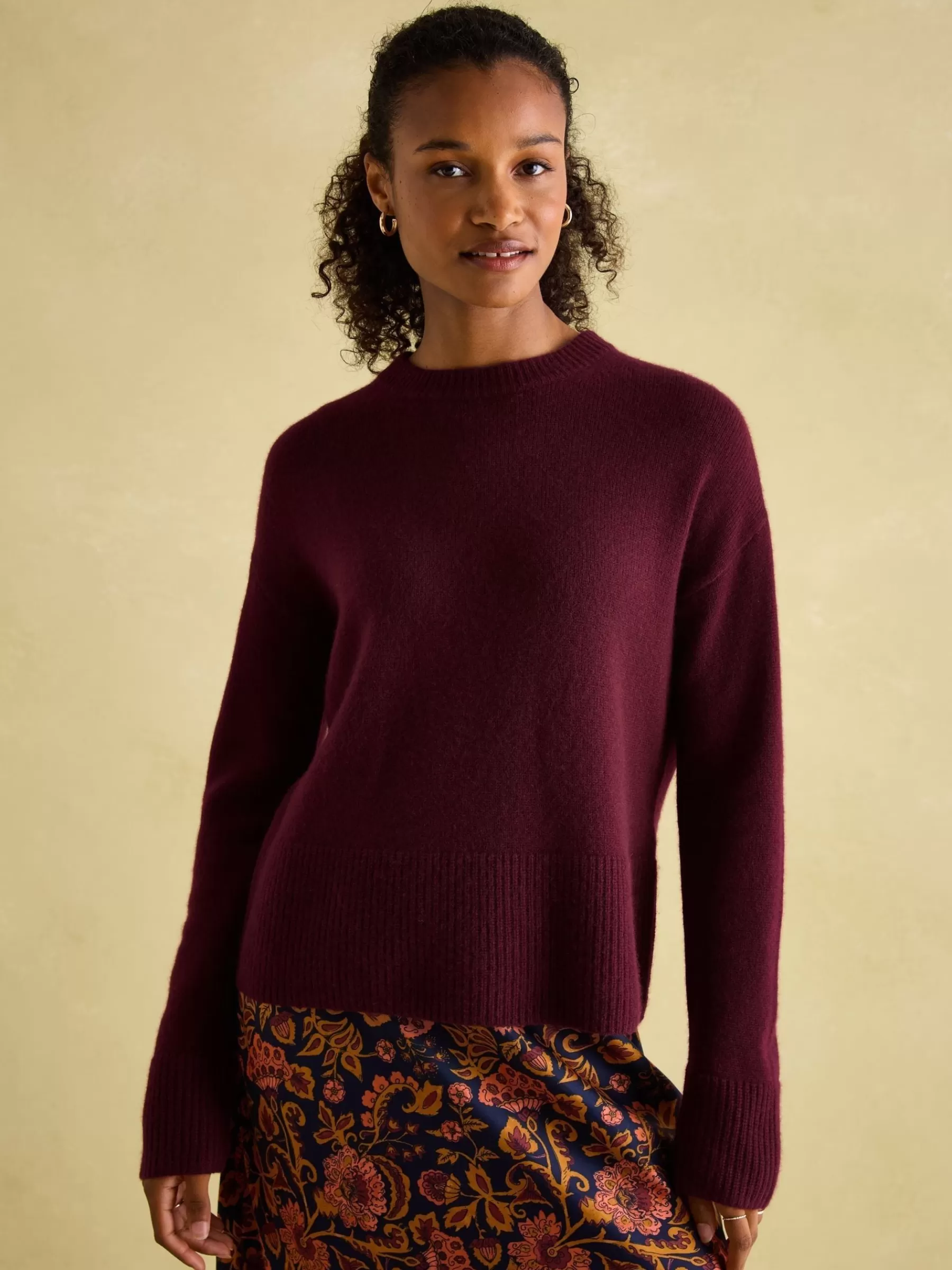 Joules Ivy 100% Cashmere Jumper Red Flash Sale