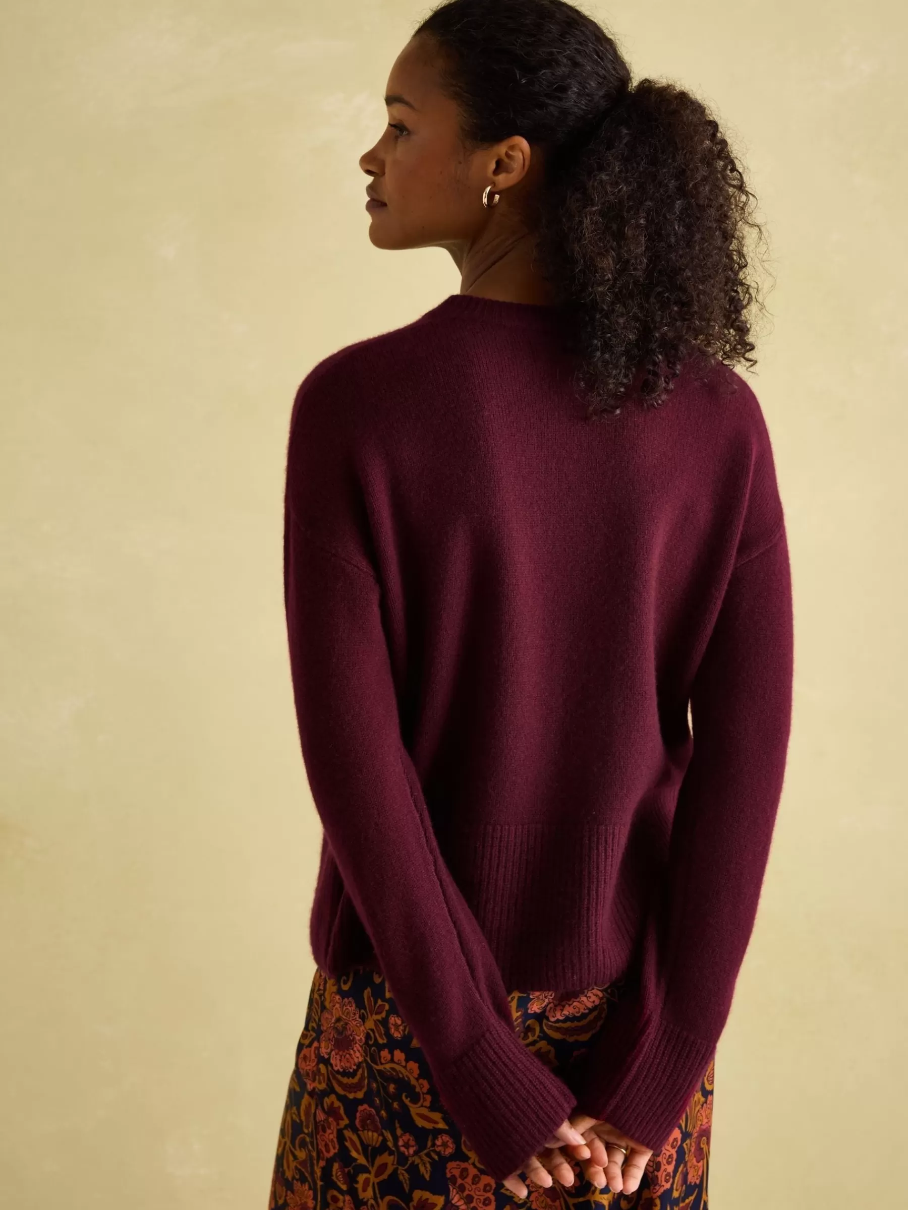 Joules Ivy 100% Cashmere Jumper Red Flash Sale