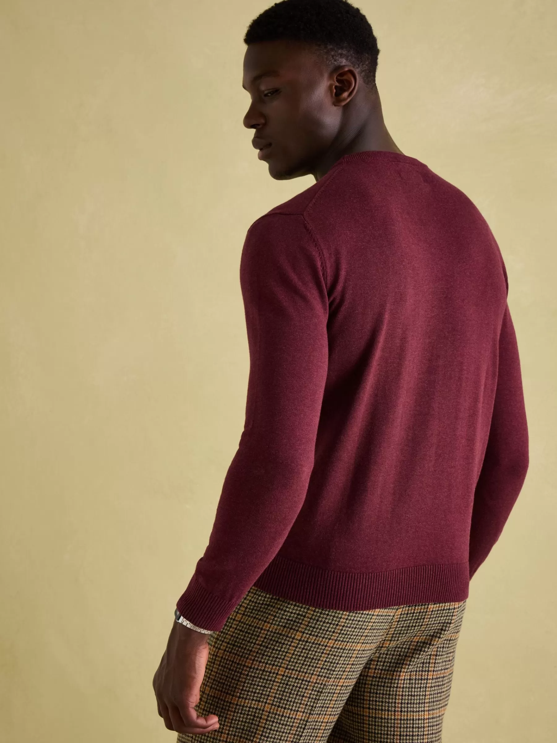 Joules Jarvis Crew Neck Knitted Jumper Burgundy Cheap