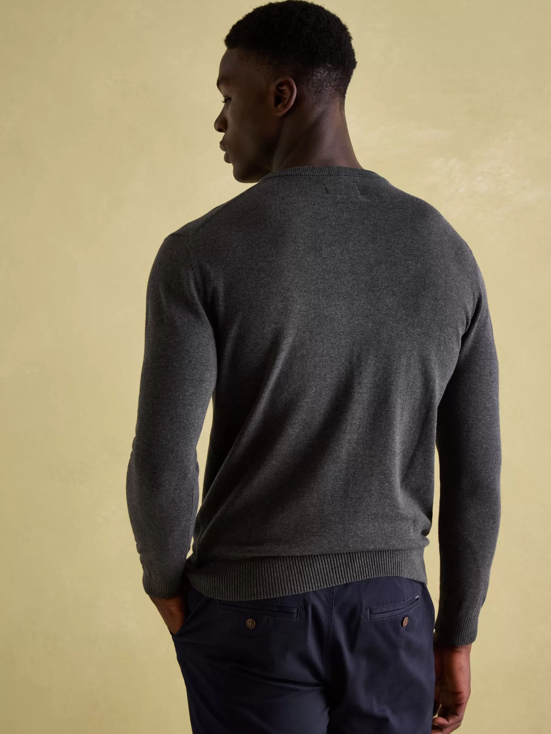 Joules Jarvis Charcoal Grey Crew Neck Knitted Jumper CharcoalGrey Clearance