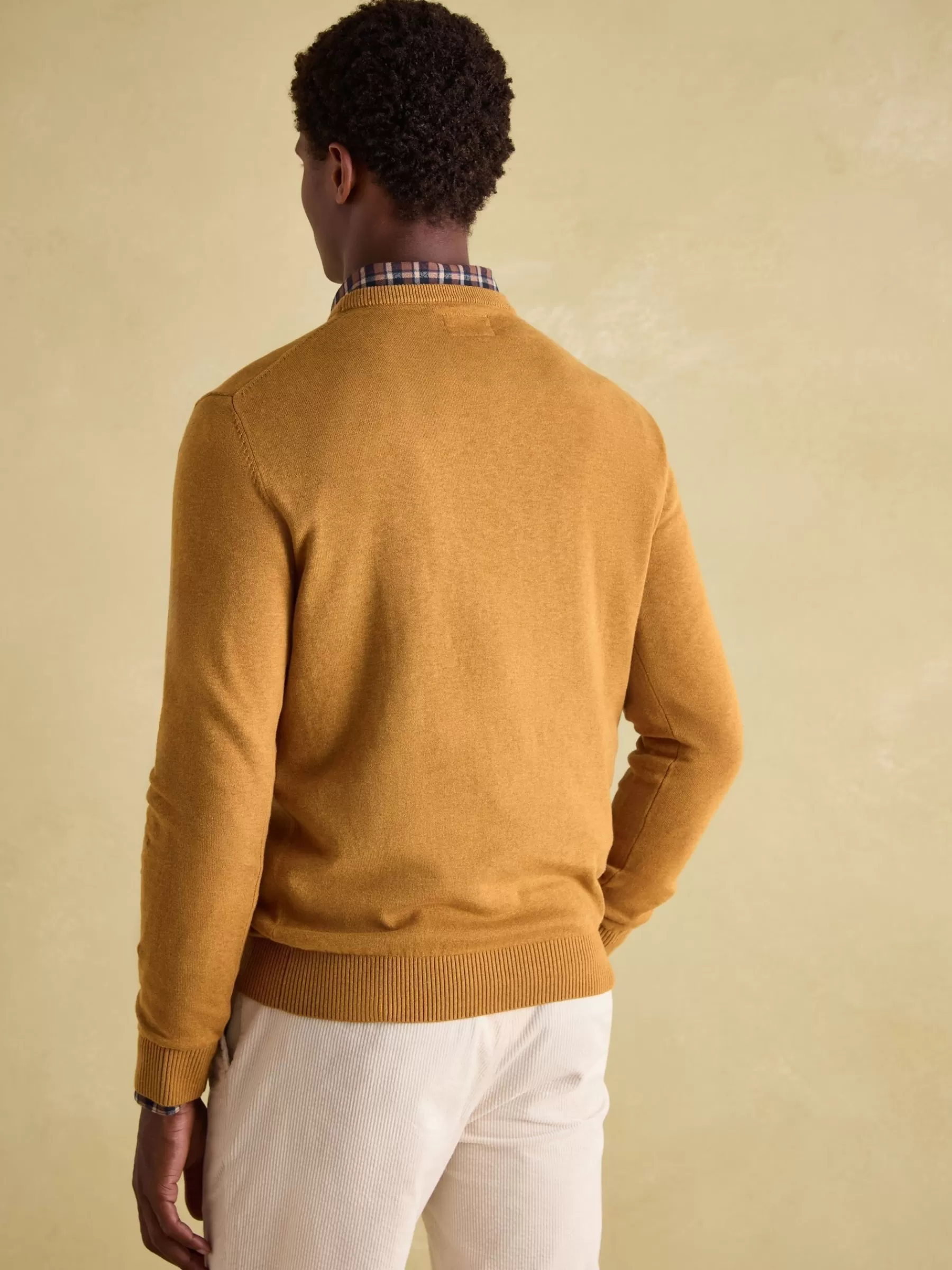 Joules Jarvis Dark Yellow Crew Neck Knitted Jumper DarkYellow Clearance