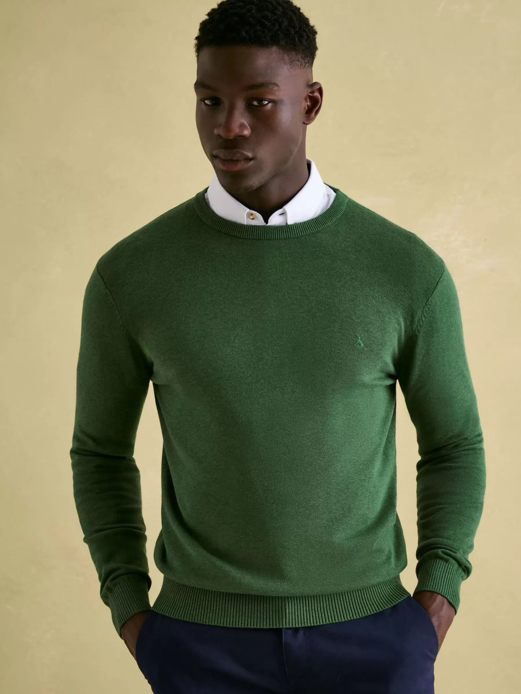 Joules Jarvis Crew Neck Knitted Jumper Green Discount