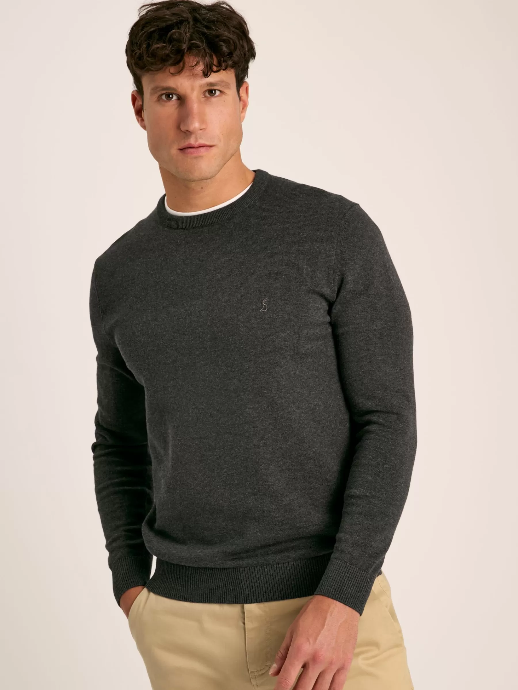 Joules Jarvis Crew Neck Knitted Jumper Grey Cheap