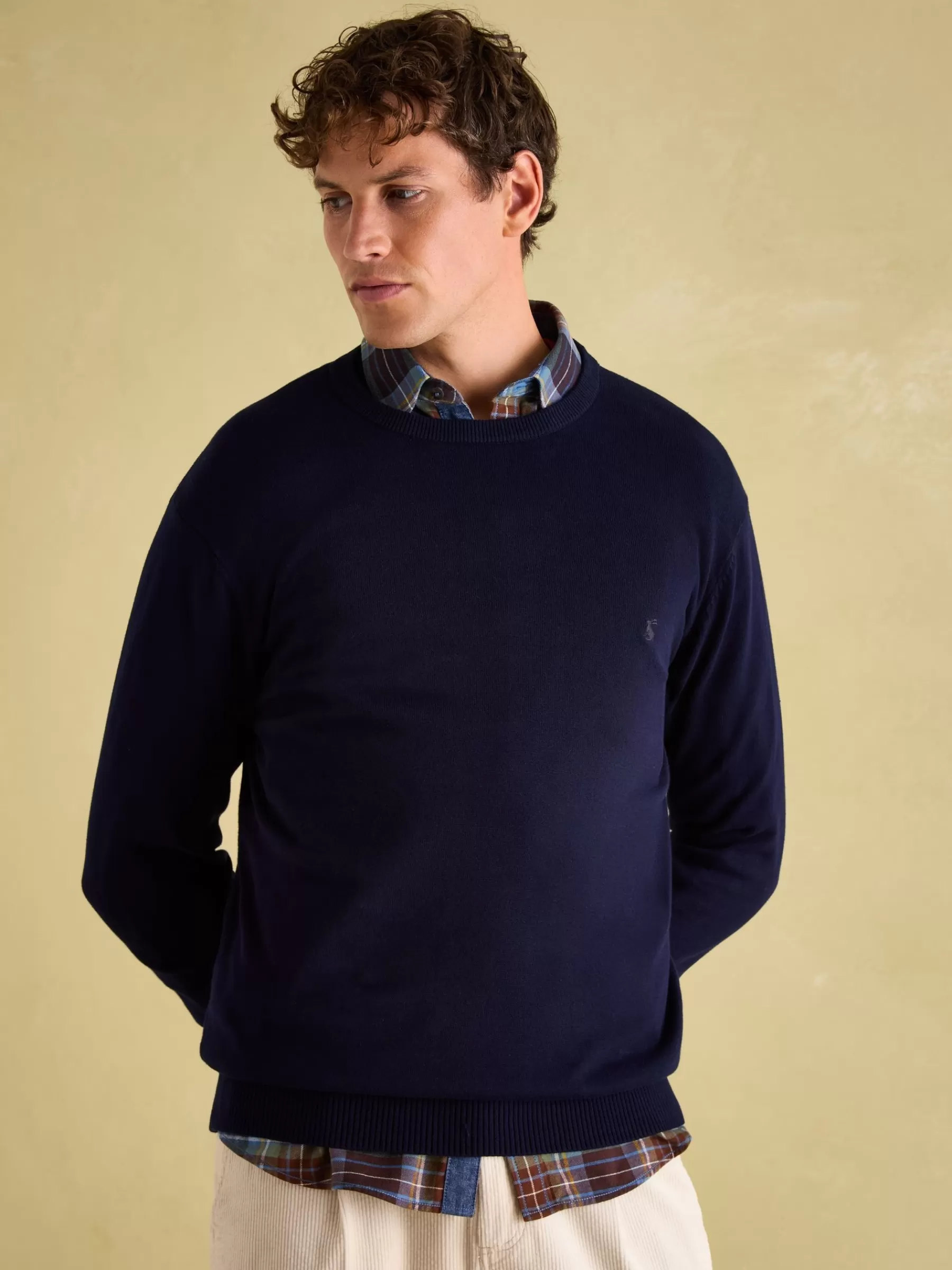 Joules Jarvis Crew Neck Knitted Jumper Navy Best Sale