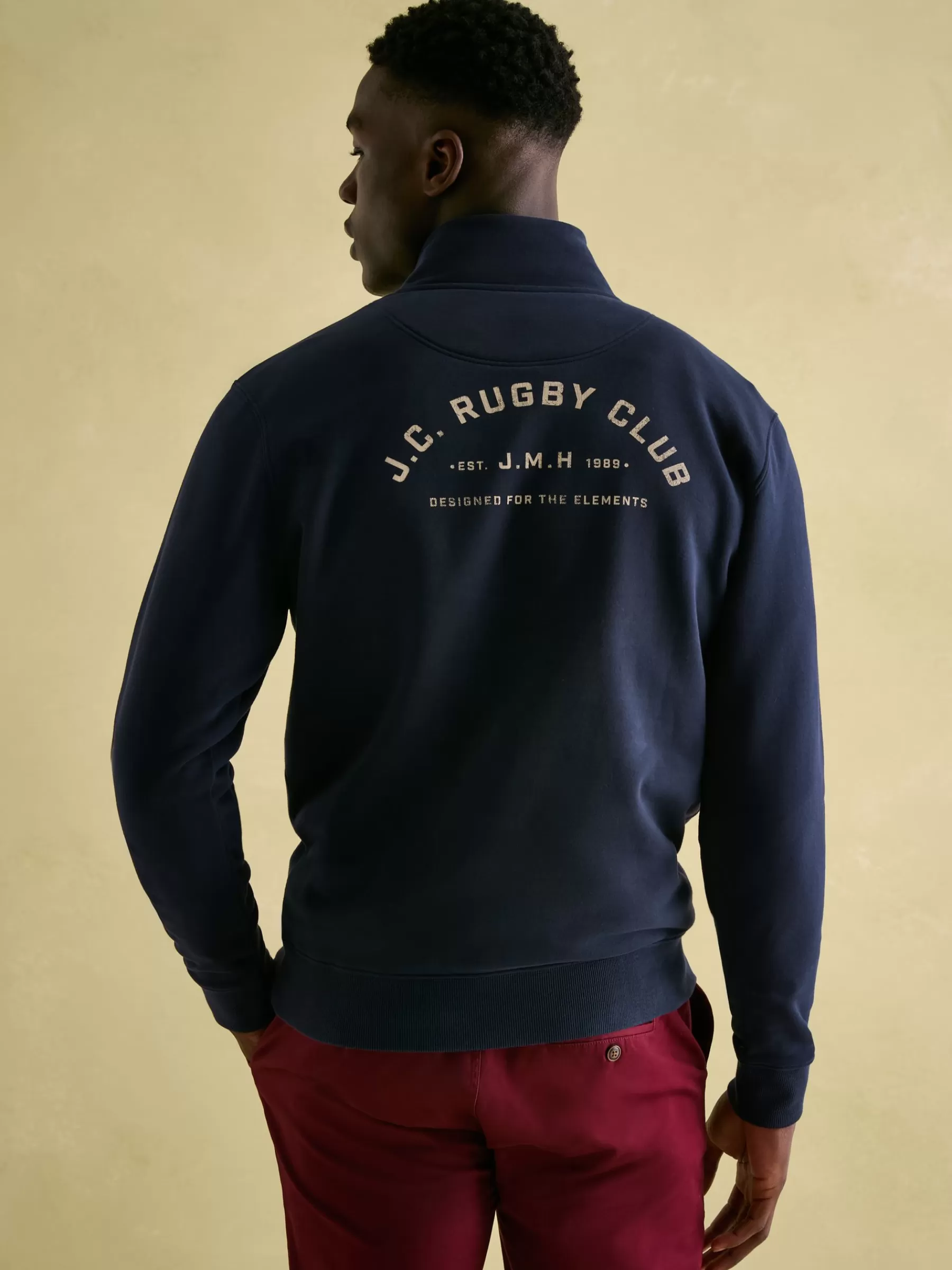 Joules Jenkins Navy Blue Quarter Zip Graphic Sweatshirt NavyBlue Best Sale