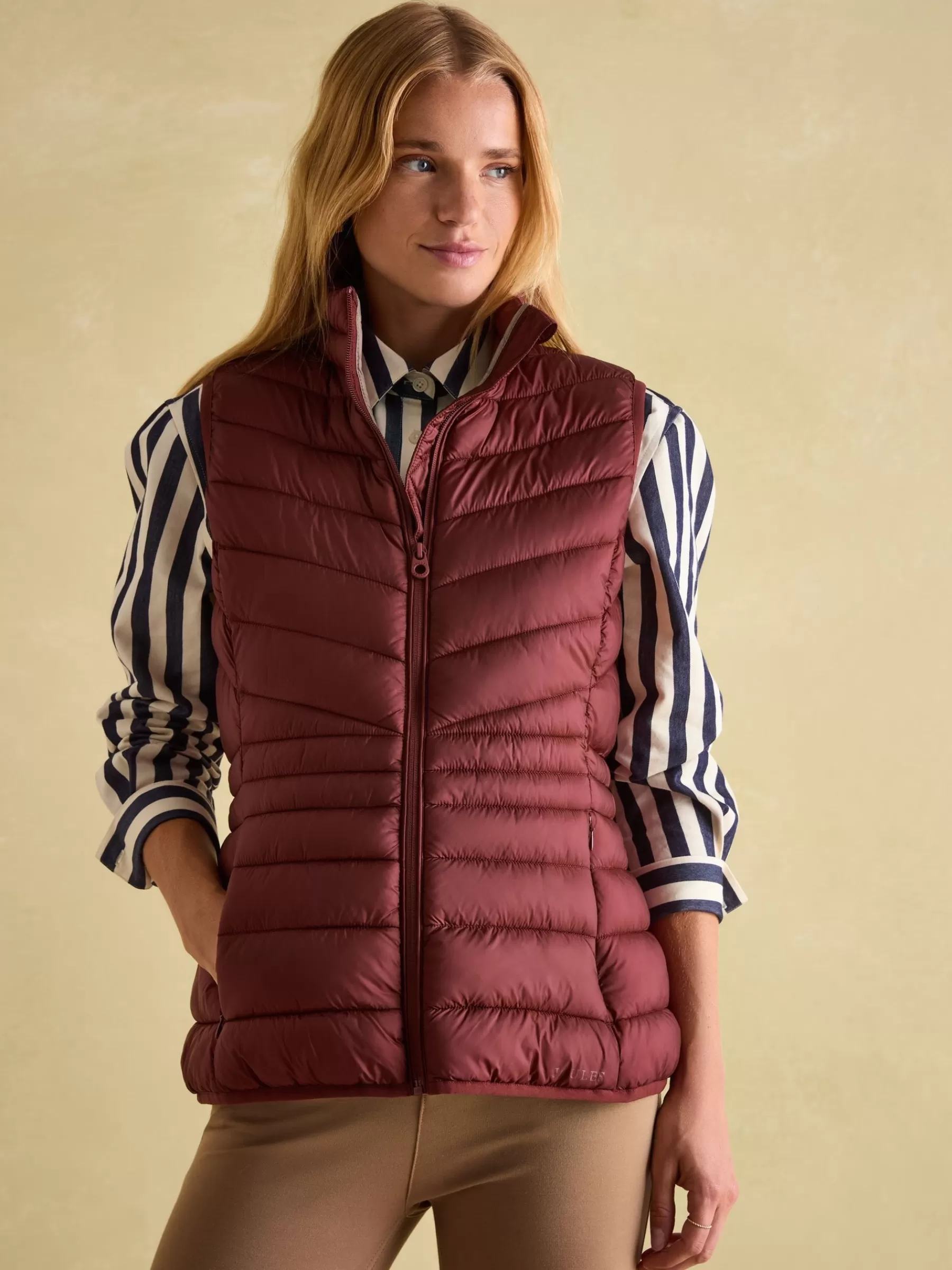 Joules Kenley Showerproof Padded Gilet Burgundy Fashion