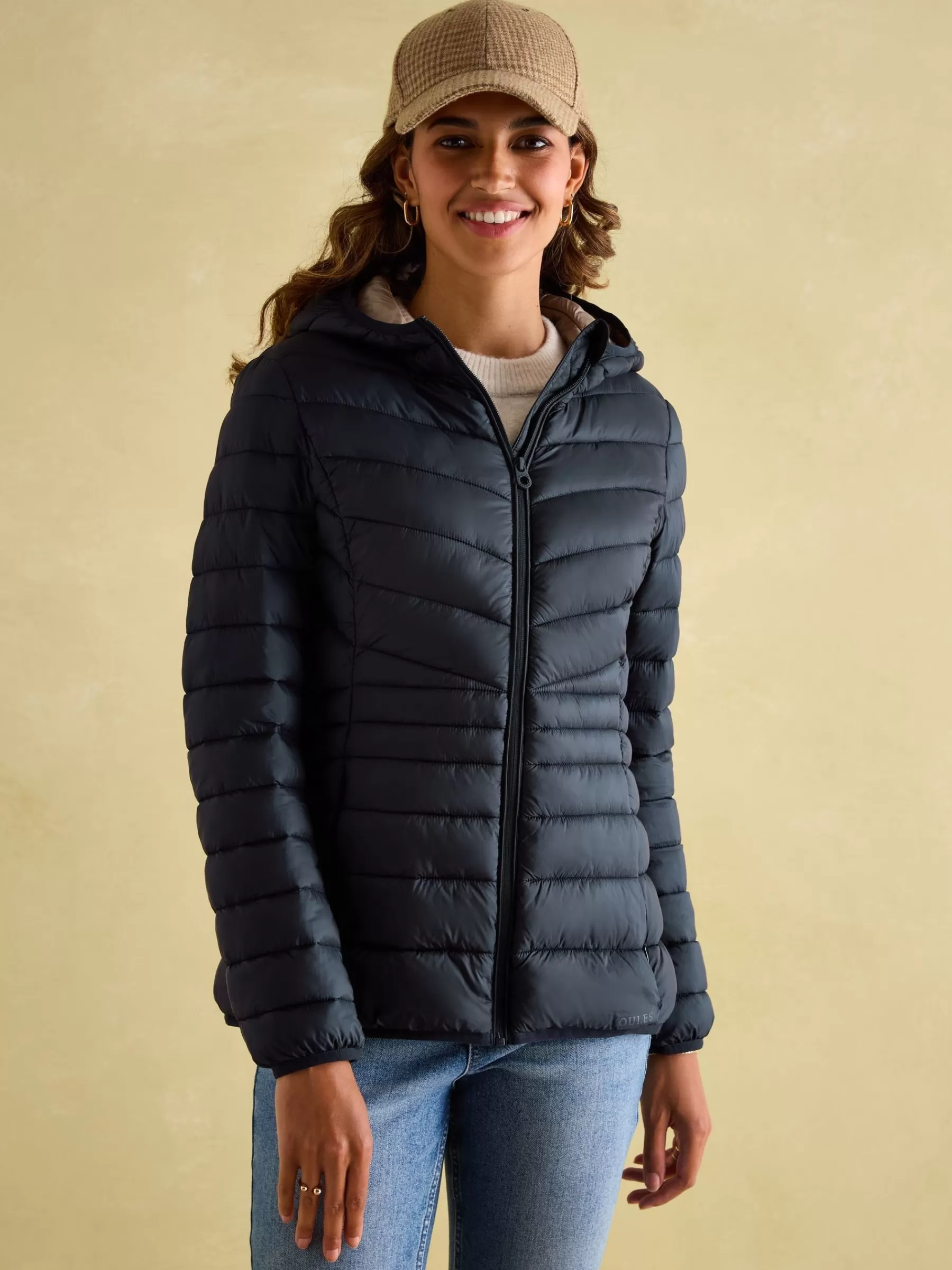 Joules Kenley Showerproof Padded Coat with Hood Navy Shop