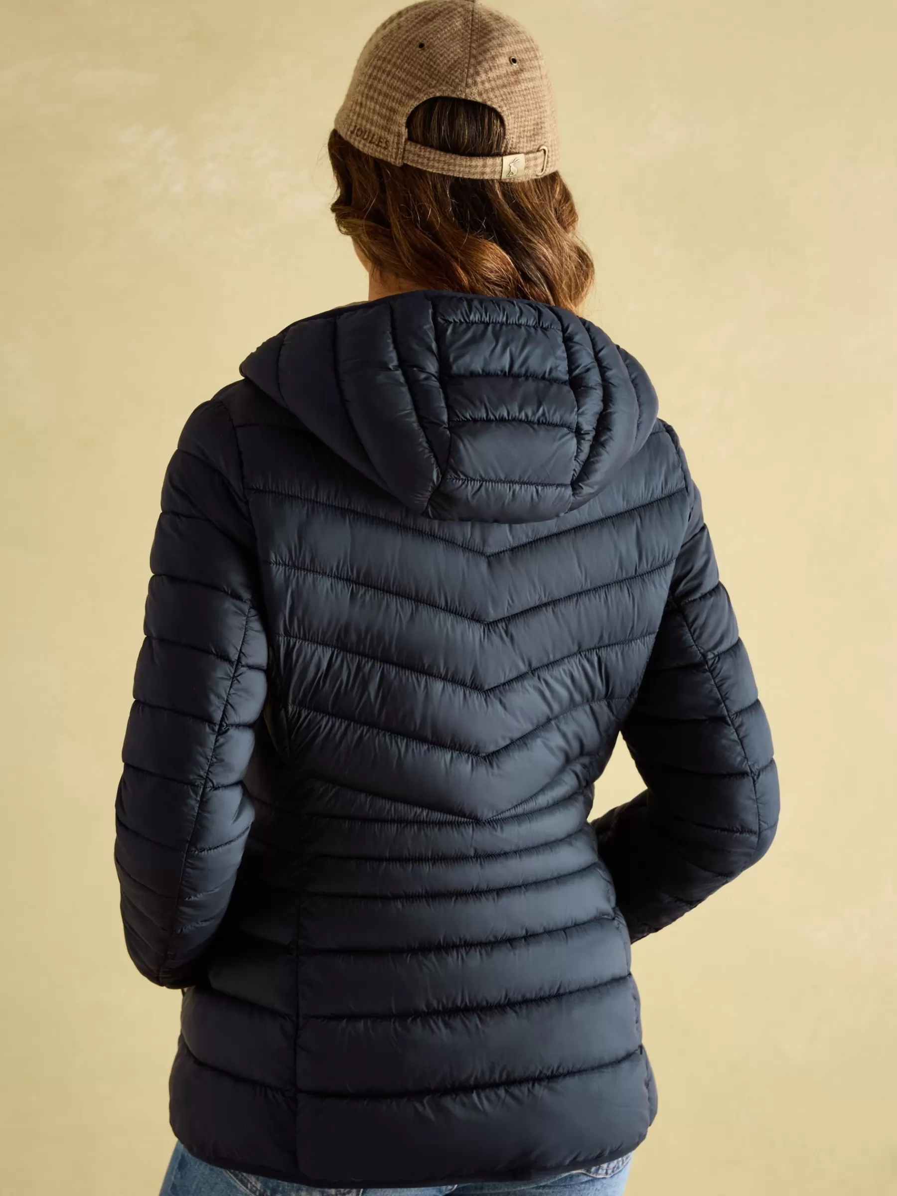 Joules Kenley Showerproof Padded Coat with Hood Navy Shop