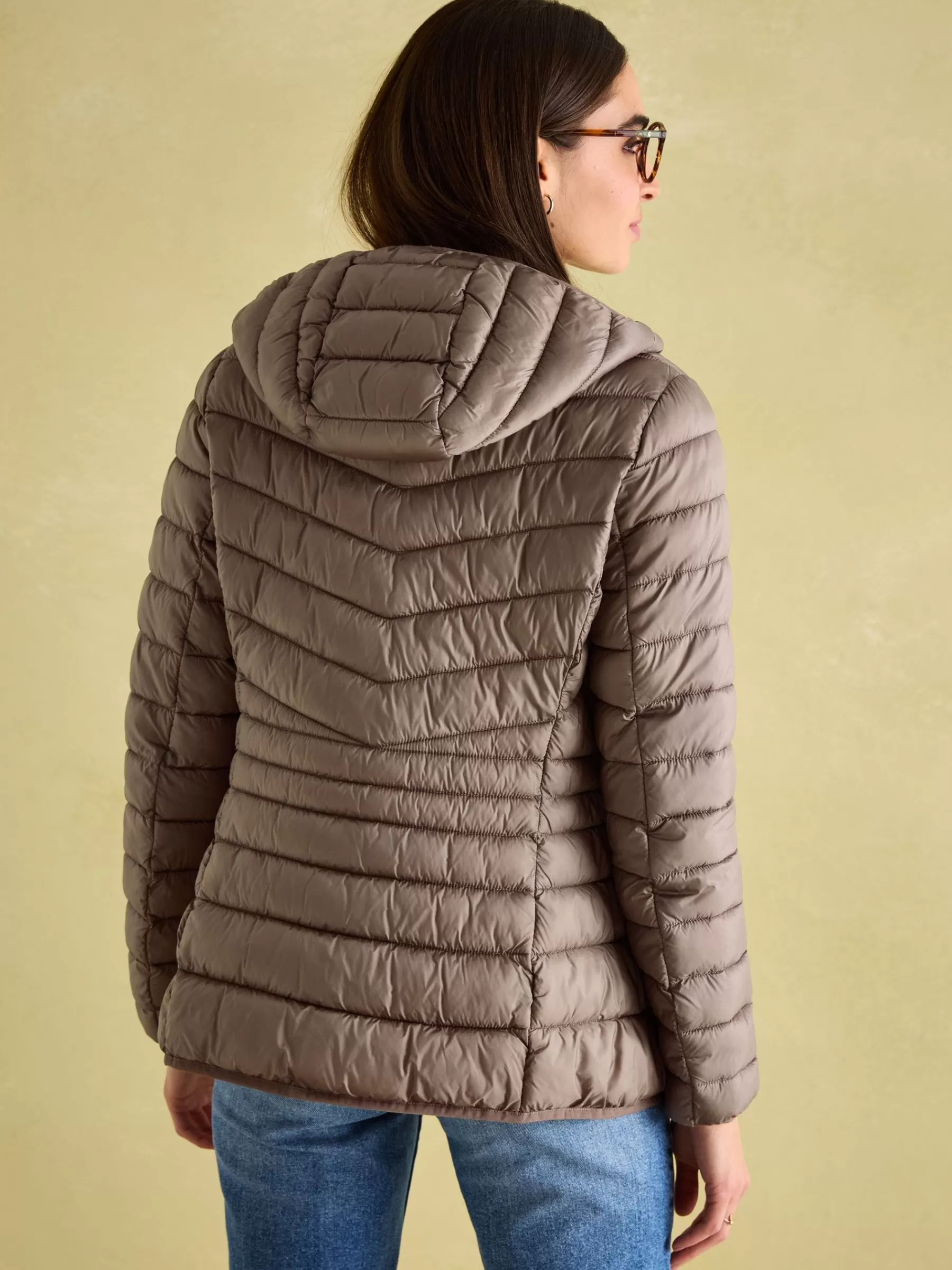 Joules Kenley Showerproof Padded Coat with Hood Neutral New