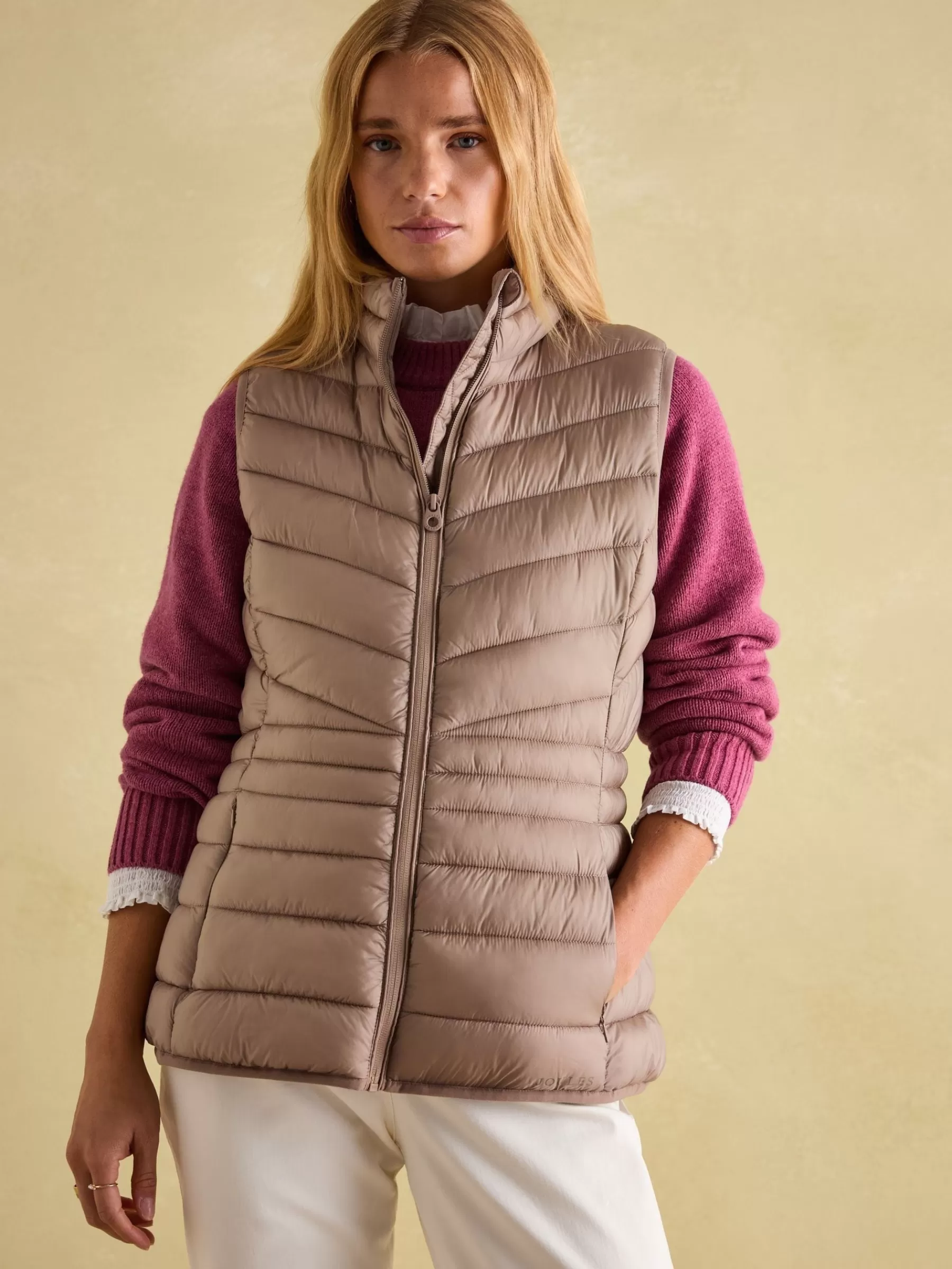 Joules Kenley Showerproof Padded Gilet Pearl Clearance