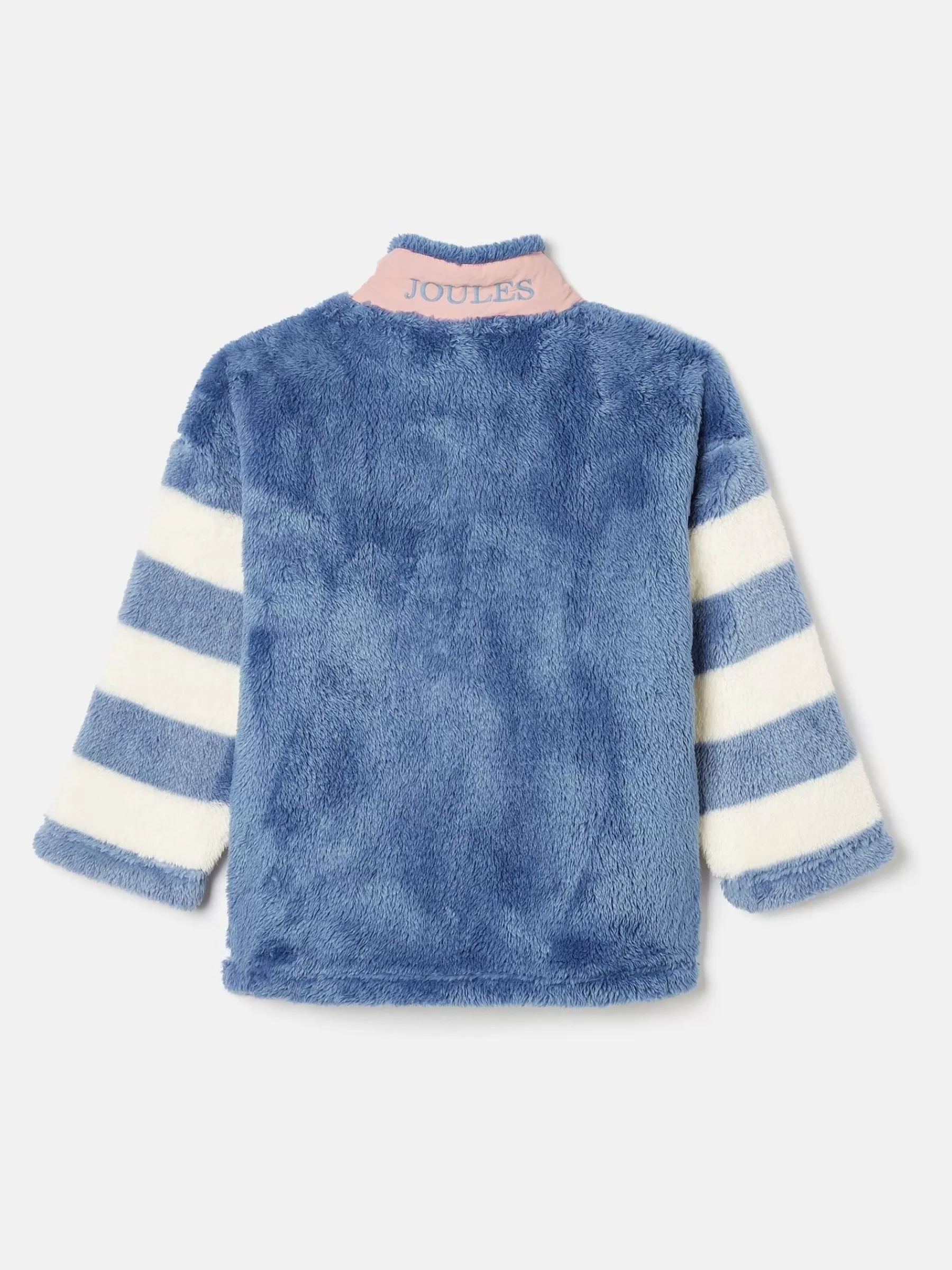 Joules Kids' Always Cosy Blue Colourblock Quarter Zip Borg Fleece BlueColourblock Cheap